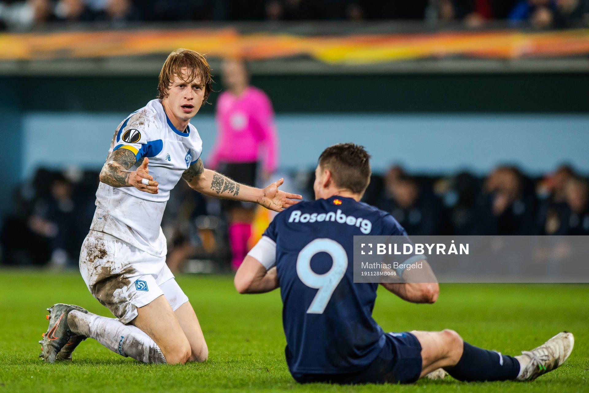 Artem Shabanov of Dynamo Kiev and Markus Rosenberg of