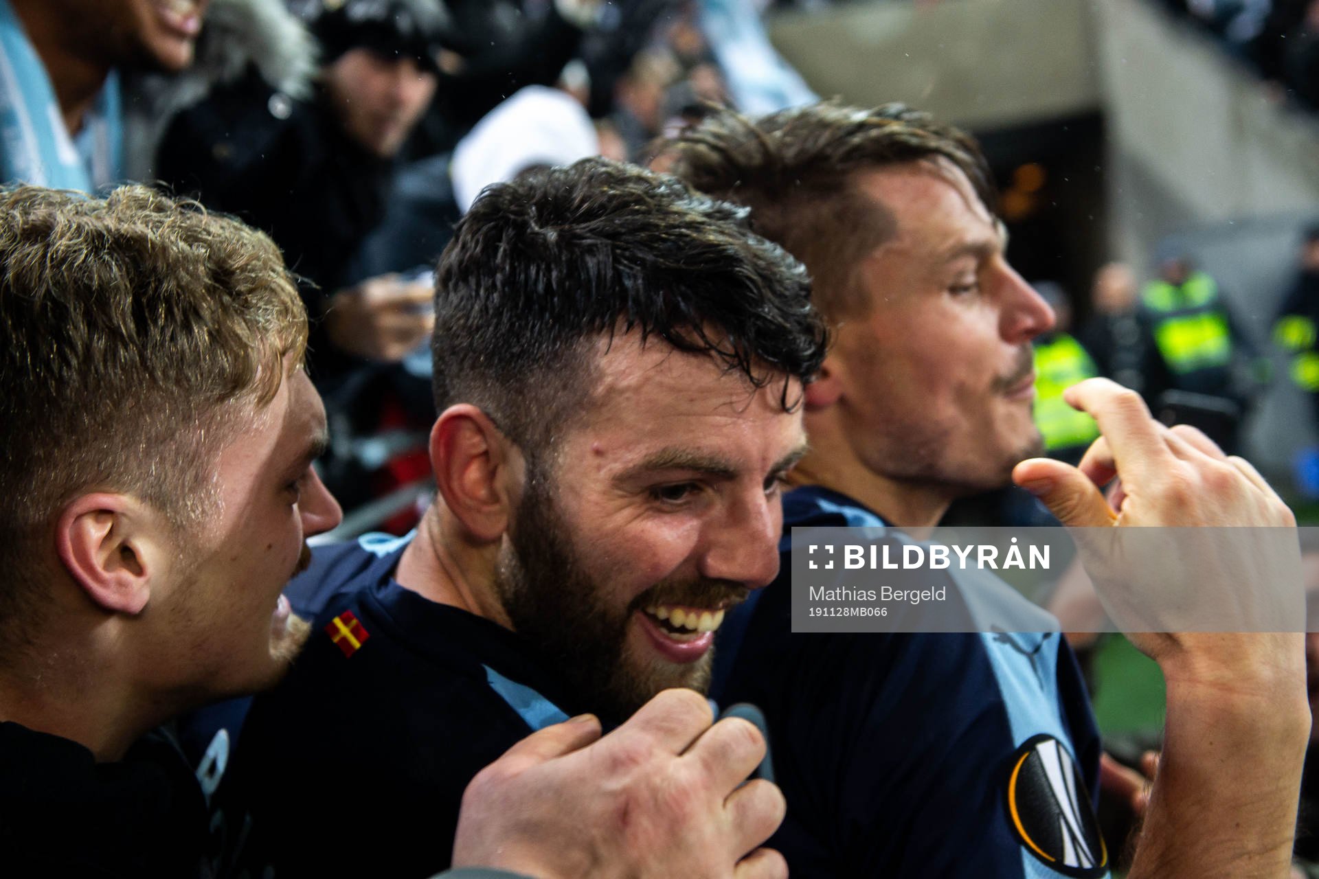 Erdal Rakip and Markus Rosenberg of Malmö FF celebrate