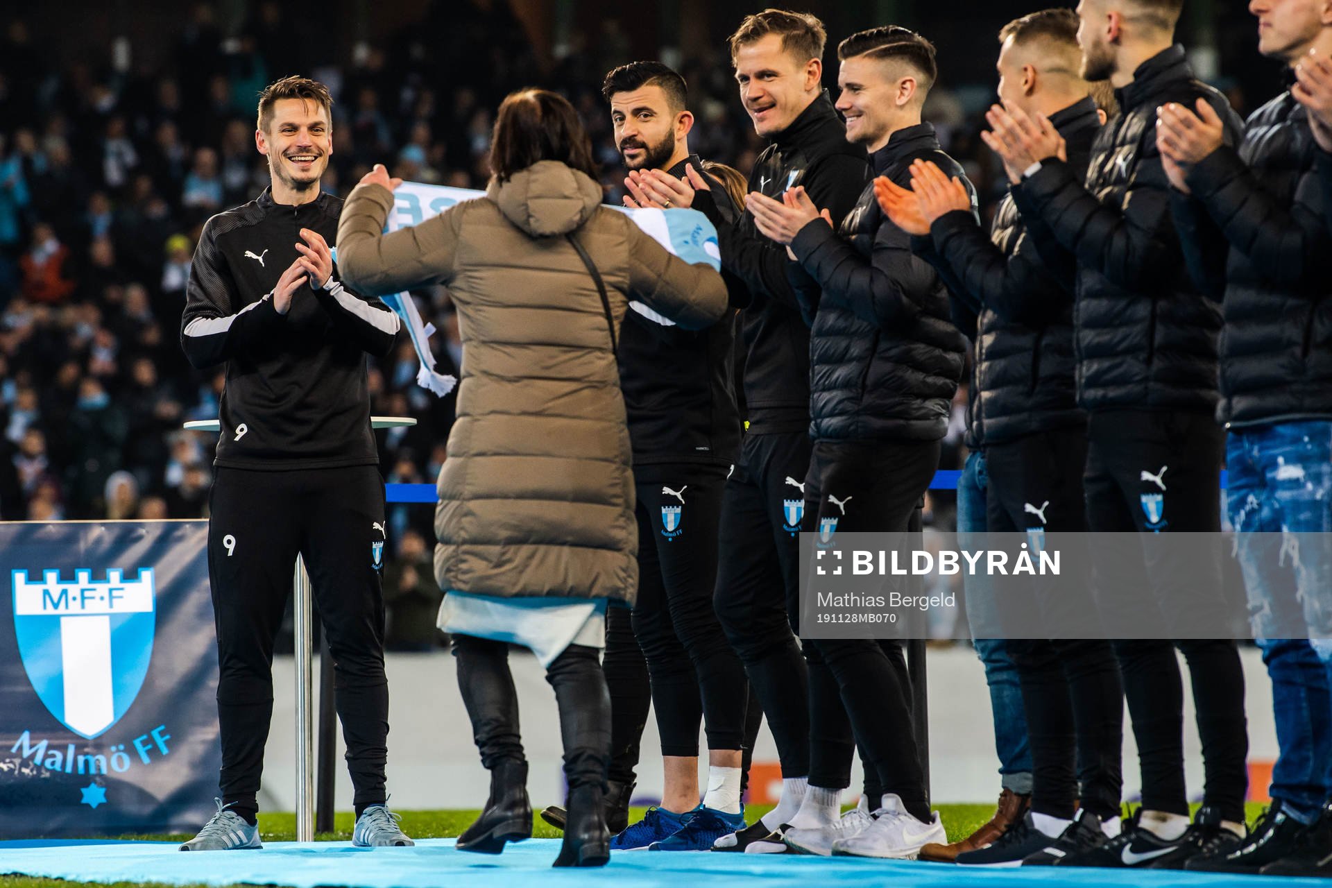 Markus Rosenberg of Malmö FF is honored