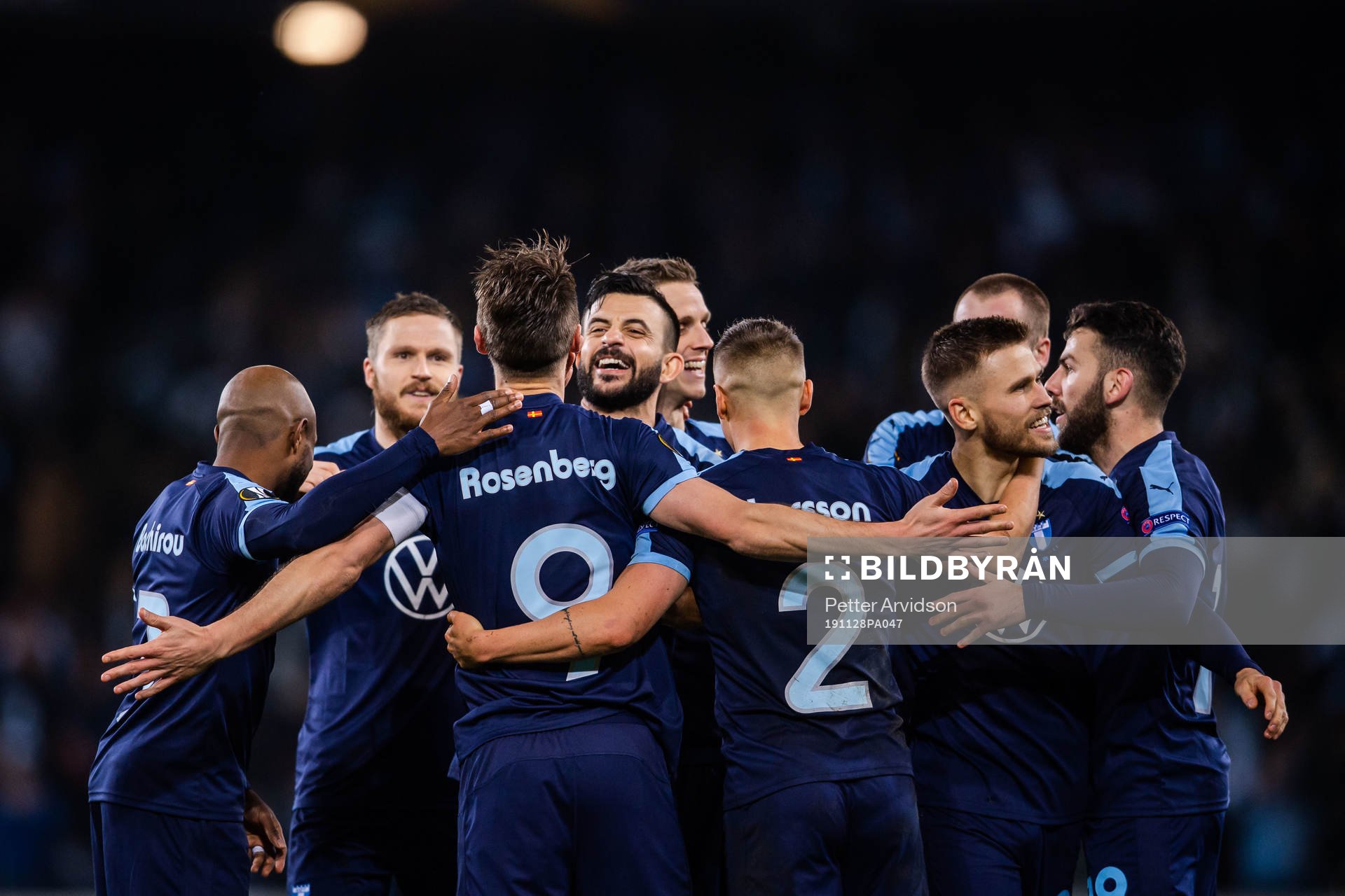 Markus Rosenberg of Malmö FF celebrate with teammates