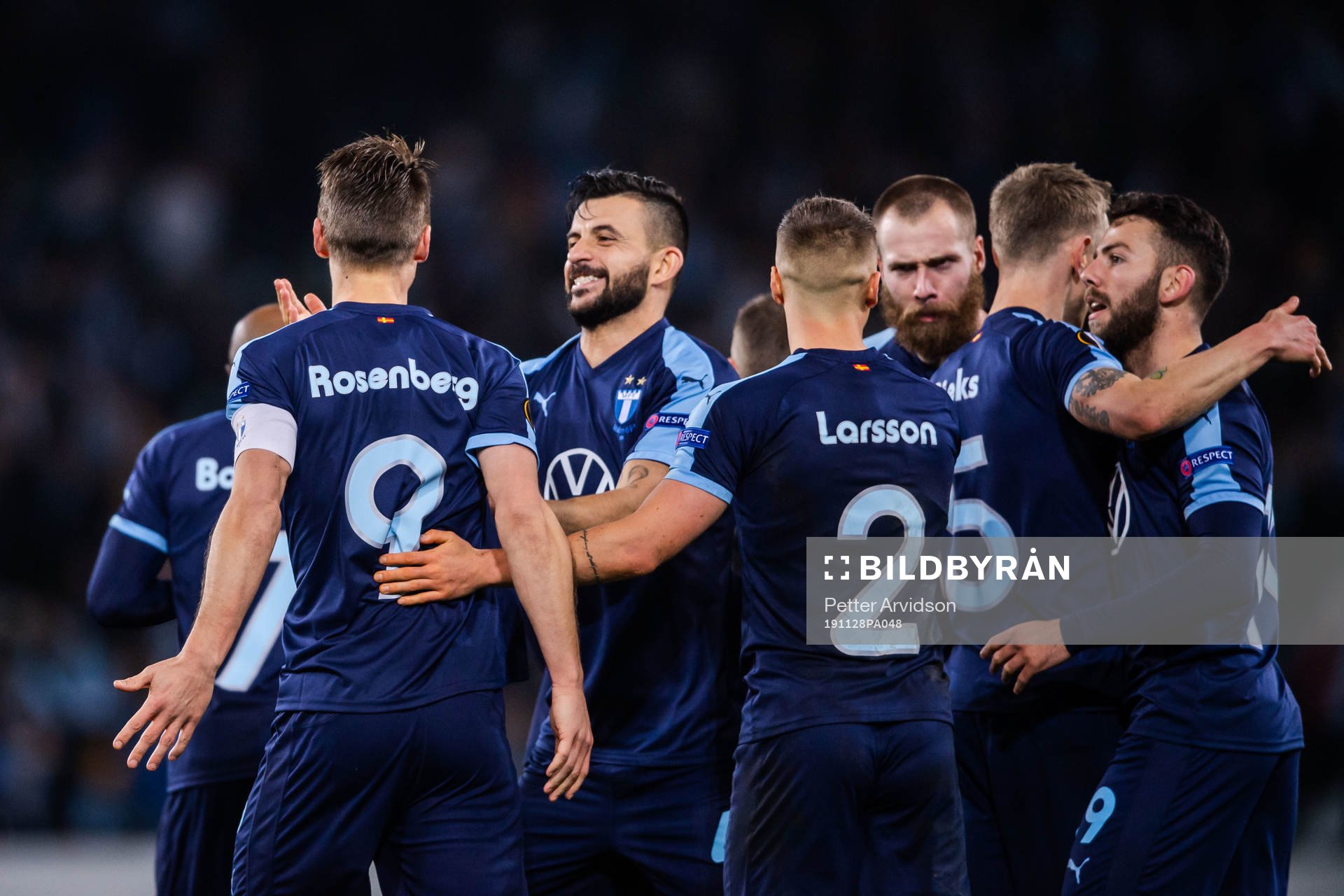 Markus Rosenberg and Behrang Safari of Malmö FF celebrate