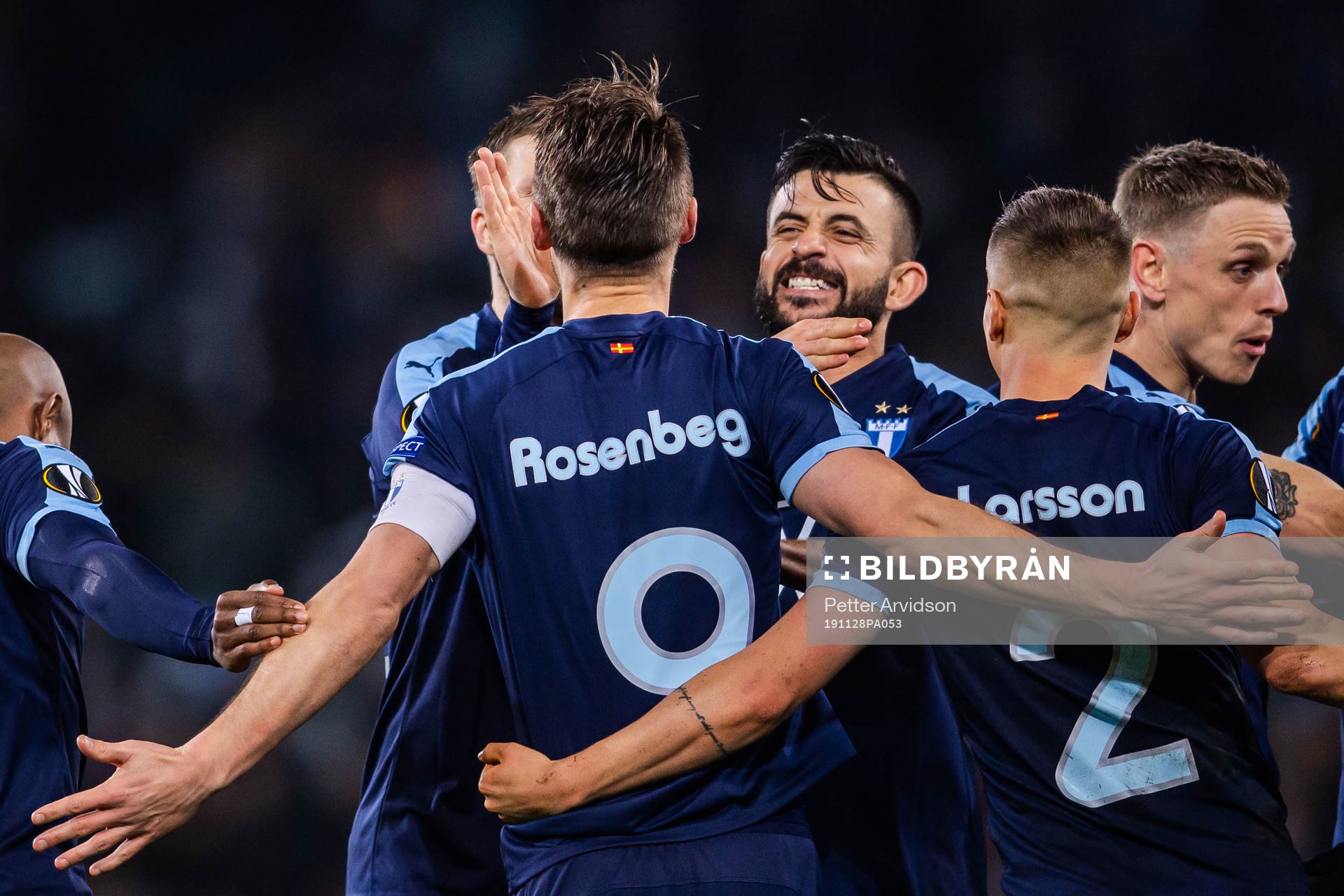 Markus Rosenberg celebrate with Behrang Safari of Malmö FF