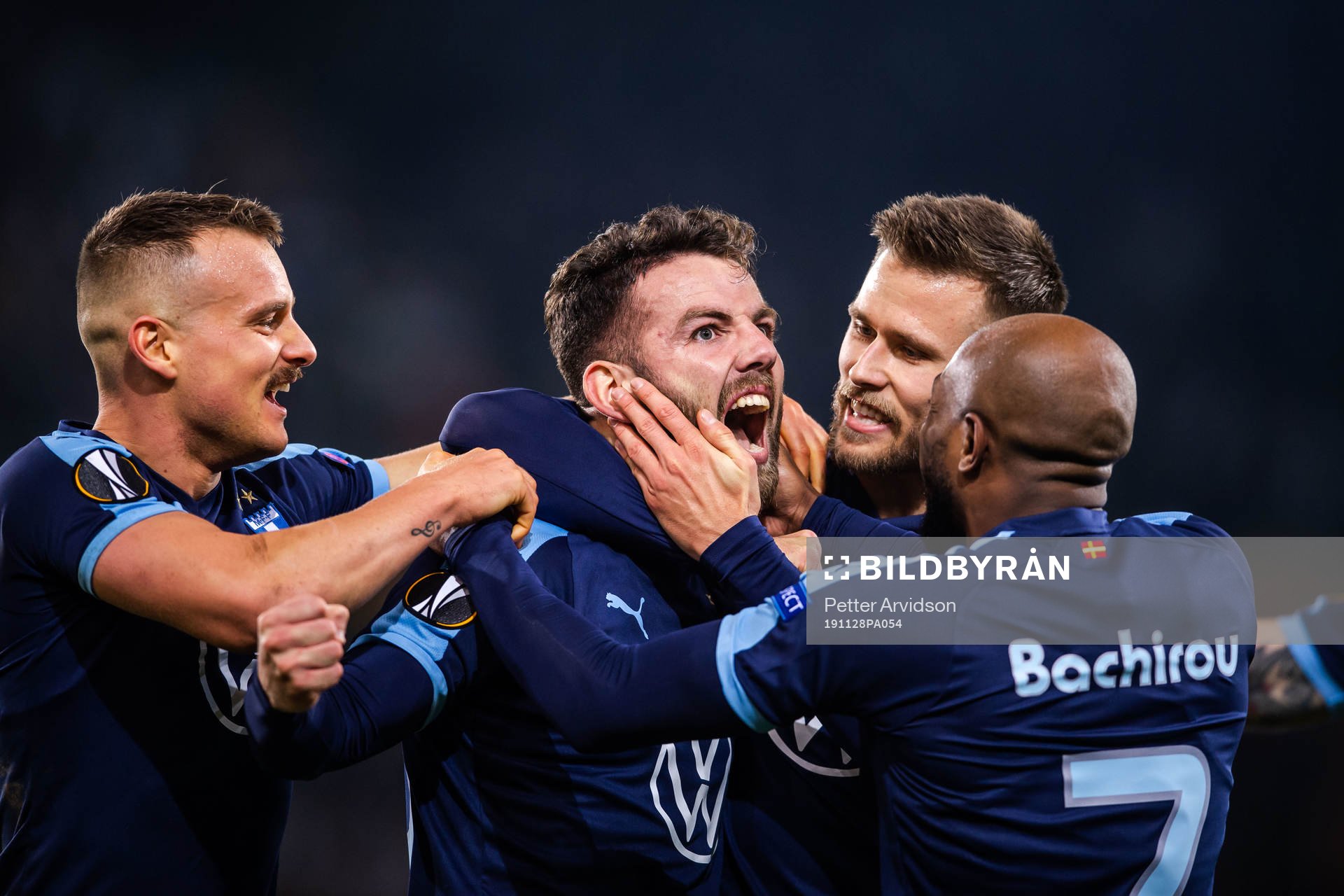 Erdal Rakip celebrate with Eric Larsson, Arnor Traustason