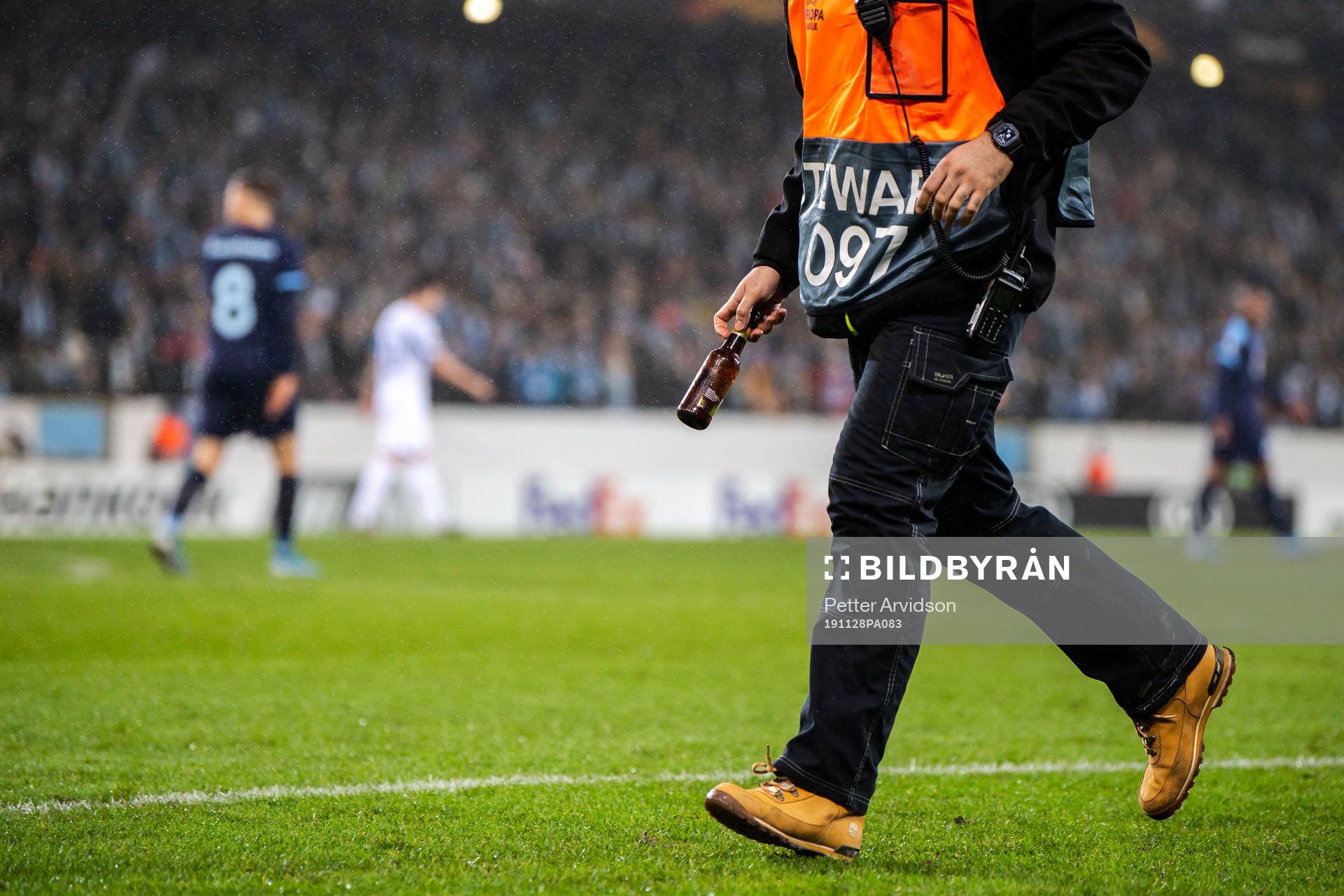 Bottles is carried out by a steward
