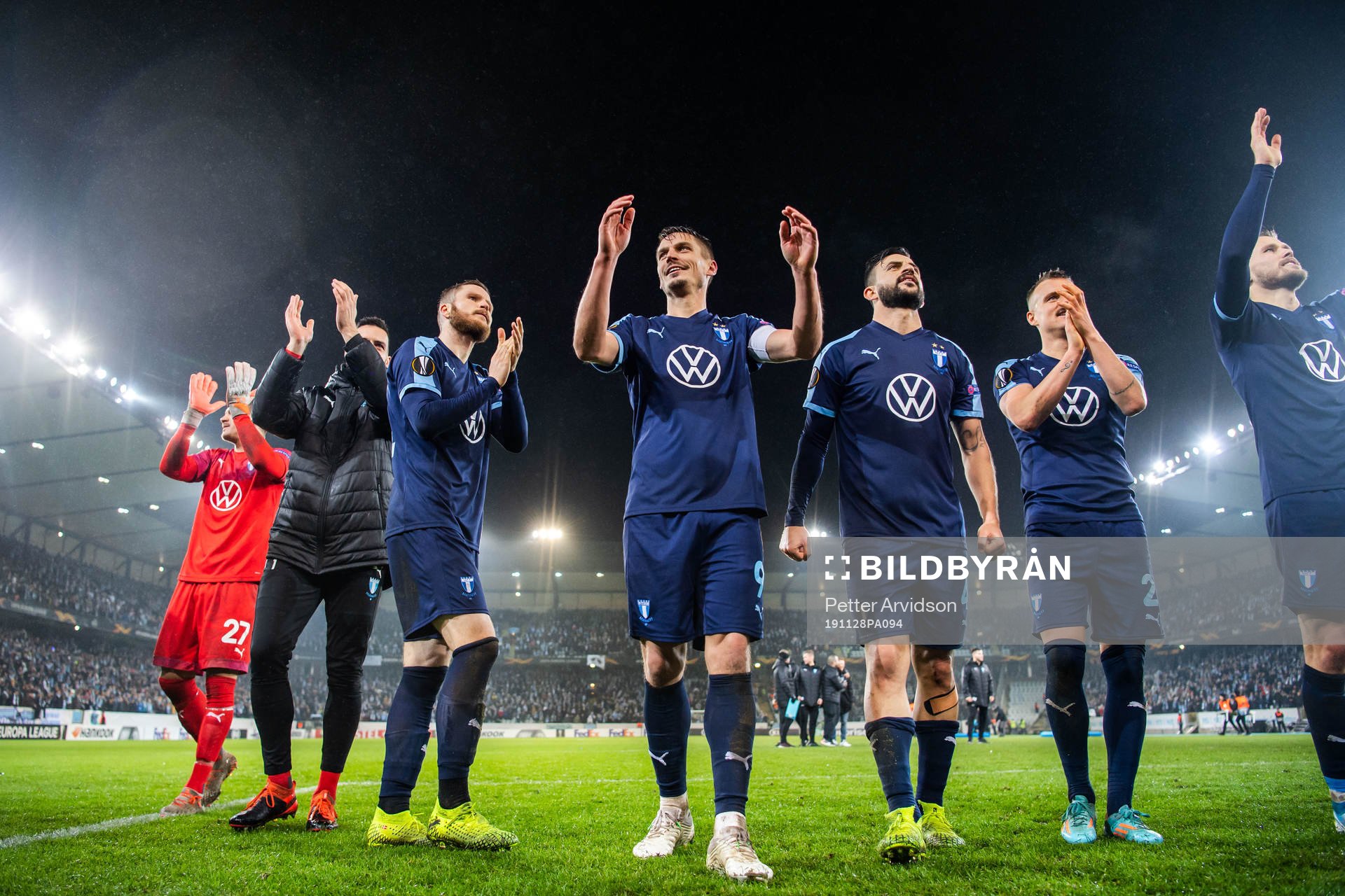 Markus Rosenberg of Malmö FF celebrate with teammates