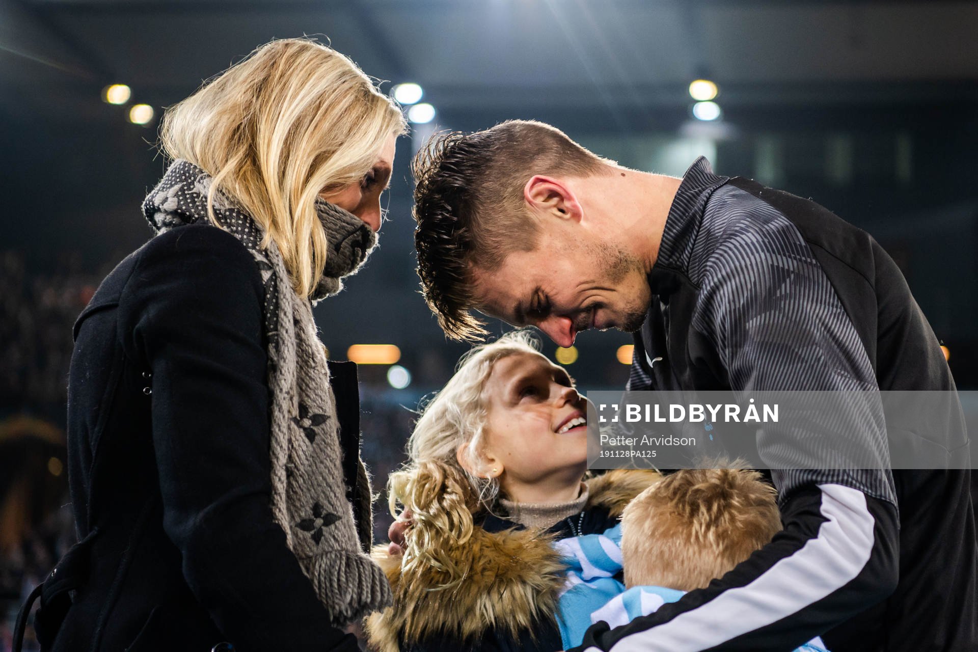 Markus Rosenberg of Malmö FF with his children