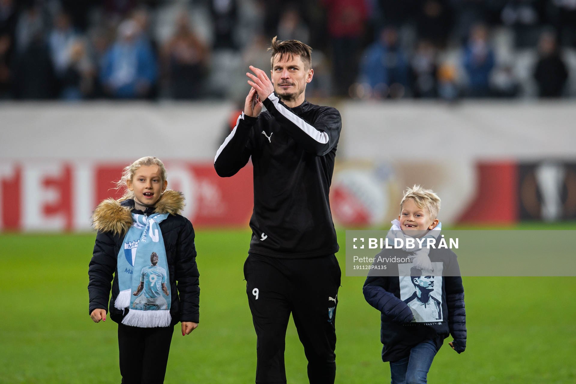 Markus Rosenberg of Malmö FF with his children