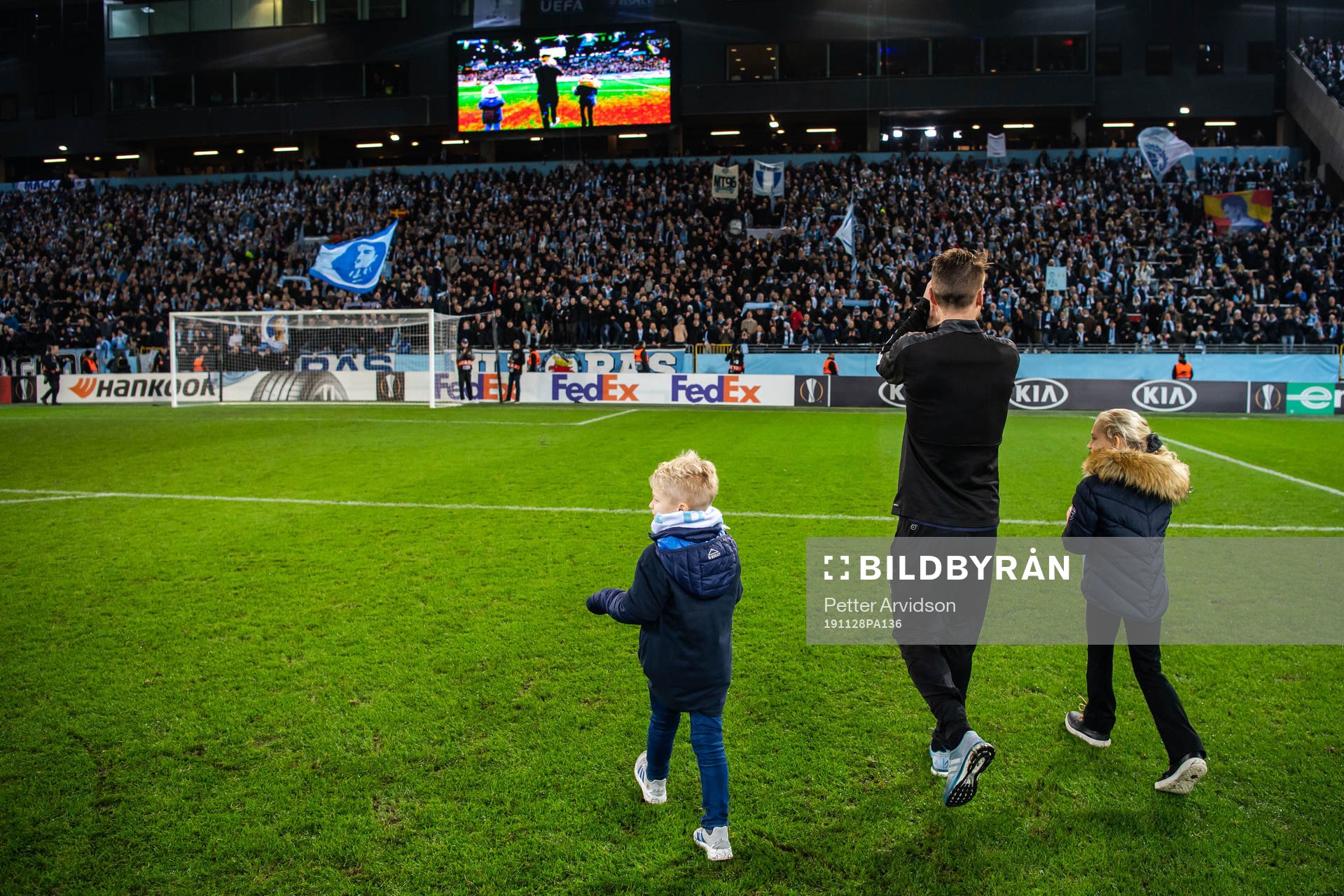 Markus Rosenberg of Malmö FF with his children