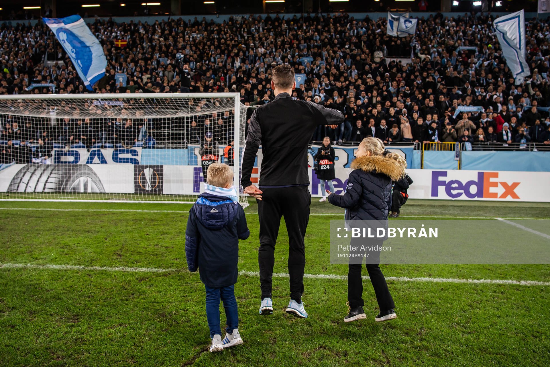 Markus Rosenberg of Malmö FF with his children