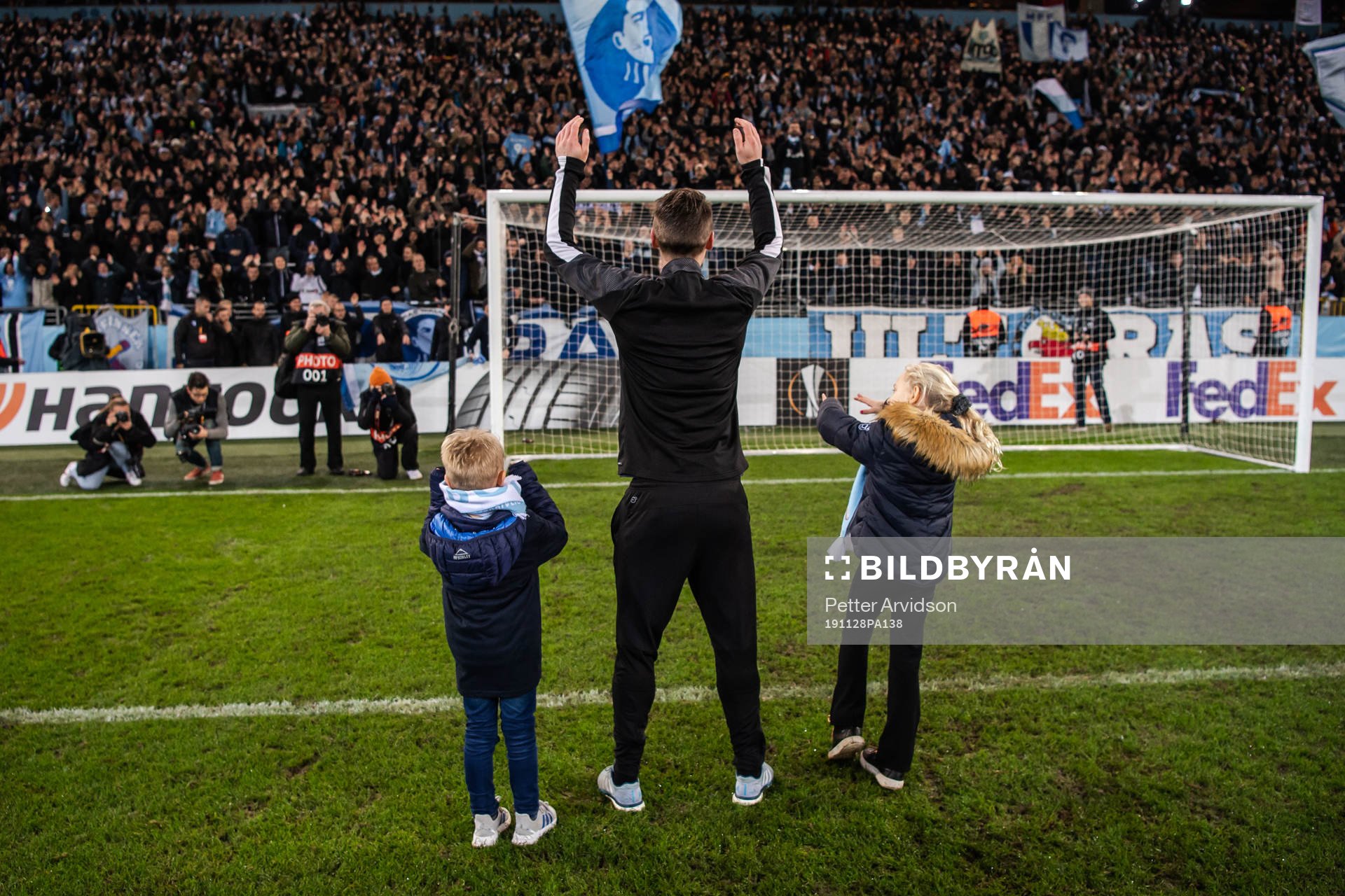 Markus Rosenberg of Malmö FF with his children