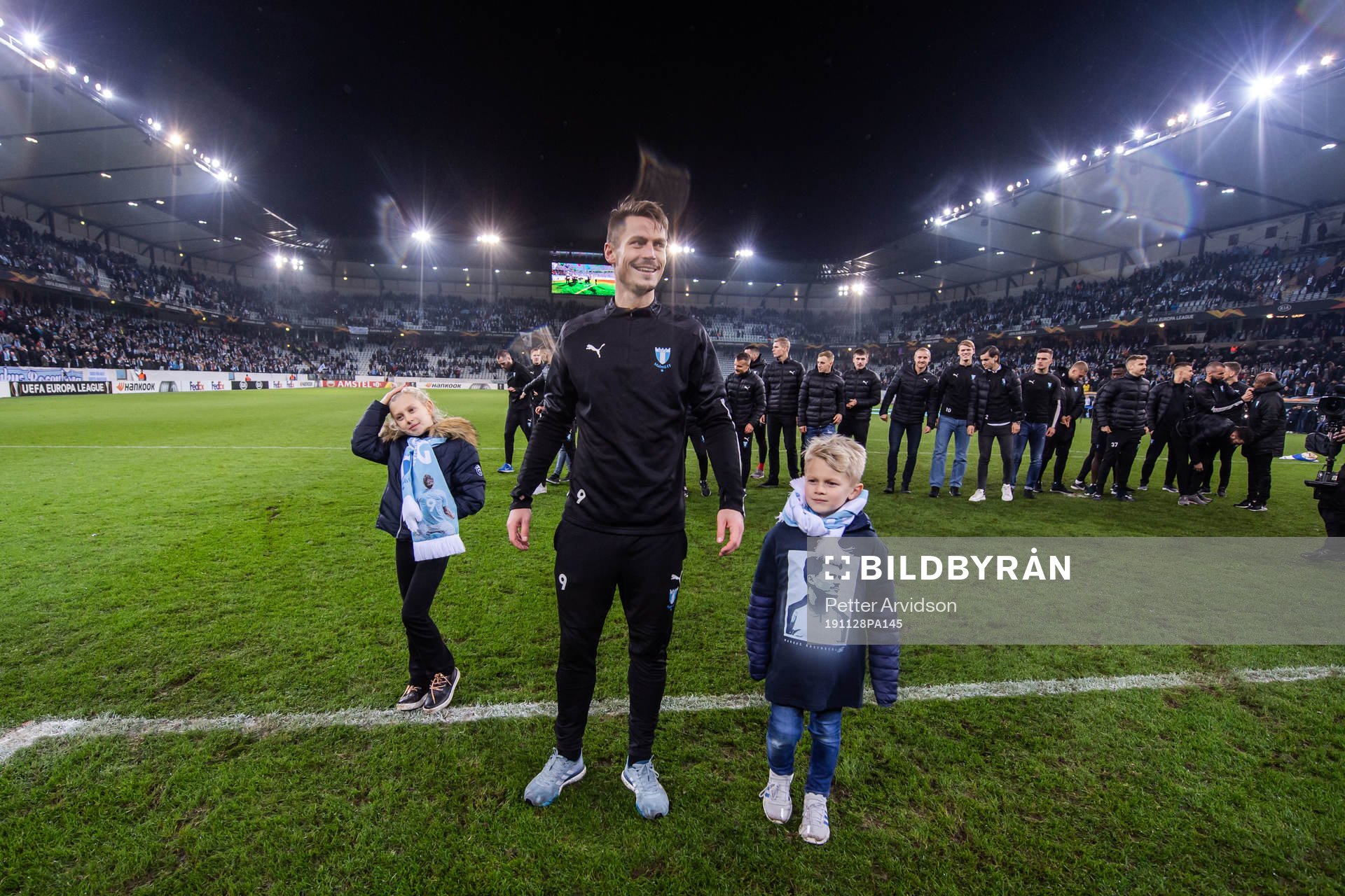 Markus Rosenberg of Malmö FF with his children