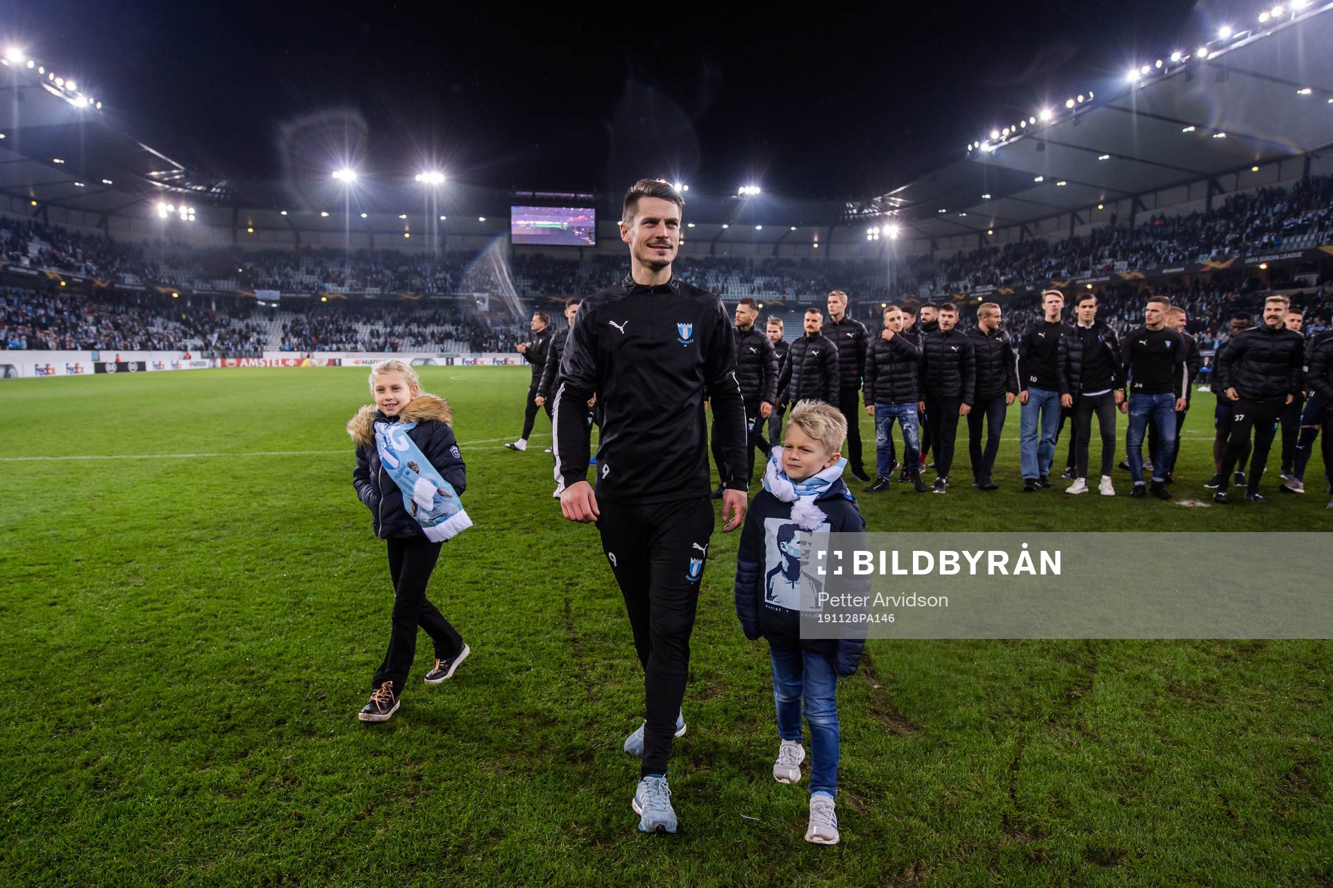 Markus Rosenberg of Malmö FF with his children