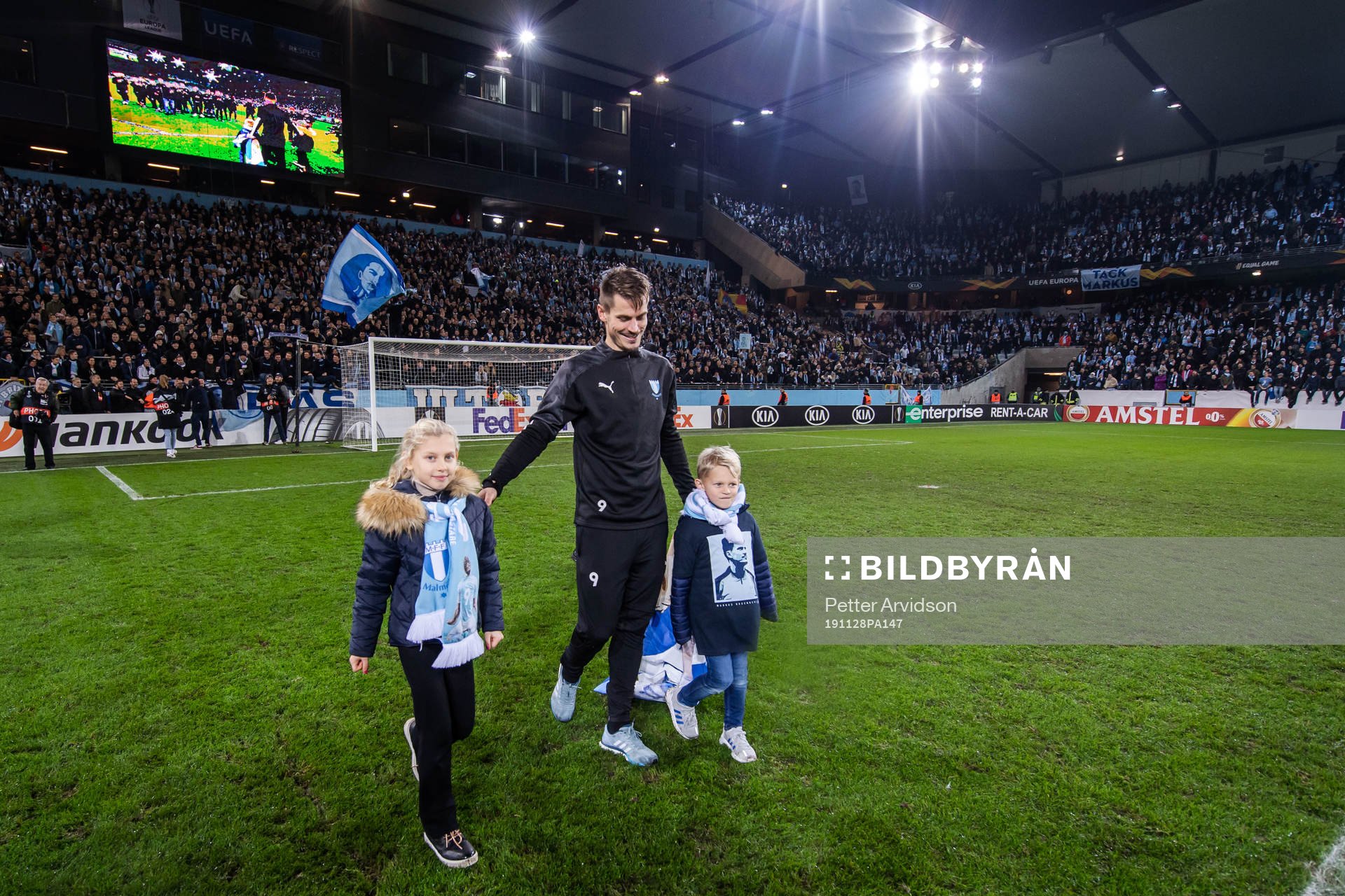 Markus Rosenberg of Malmö FF with his children