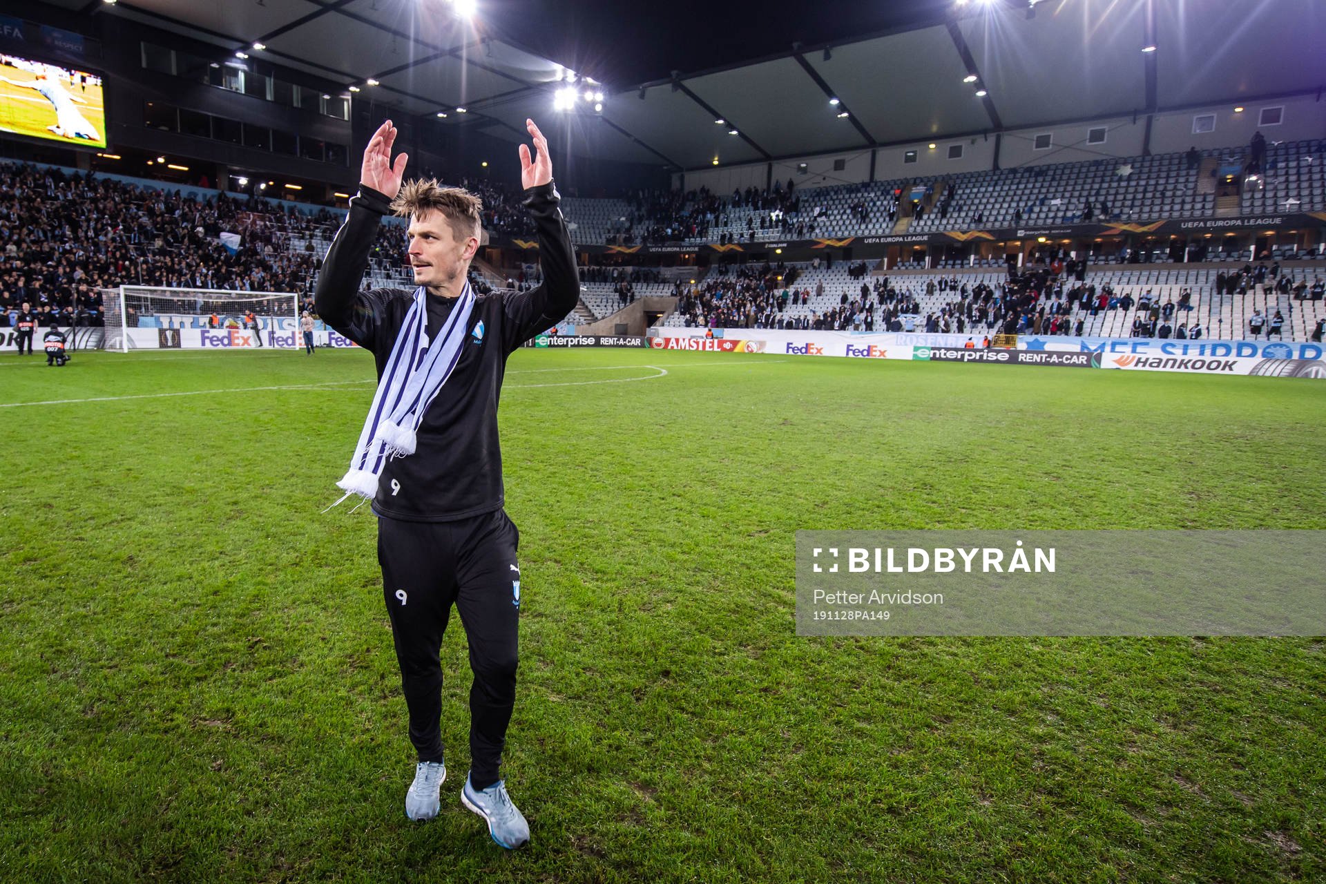 Markus Rosenberg of Malmö FF during his honoring after the Europa league match between Malmö FF and Dynamo Kiev on November 28, 2019 in Malmö.