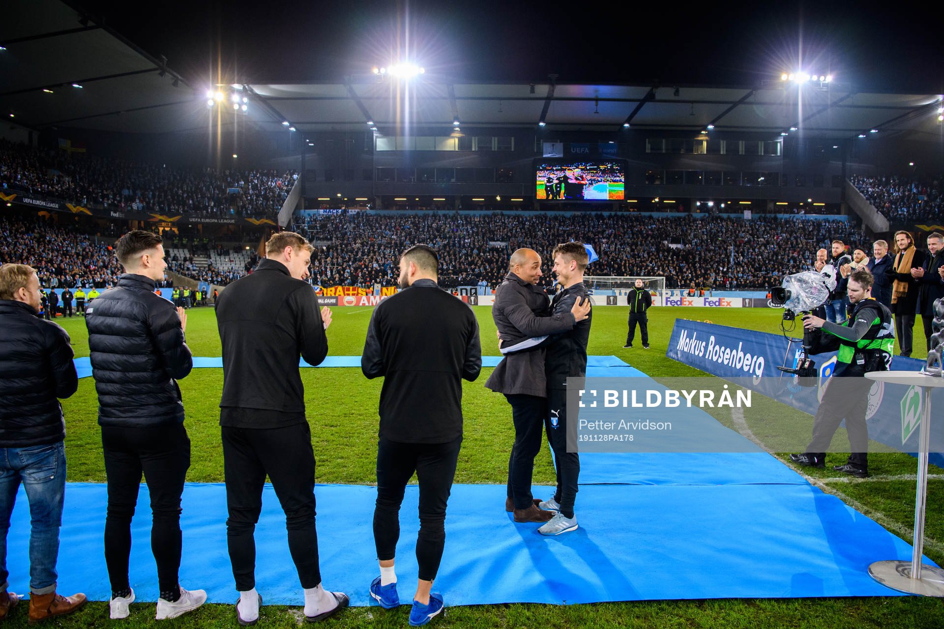 Martin Dahlin when Markus Rosenberg of Malmö FF is honored