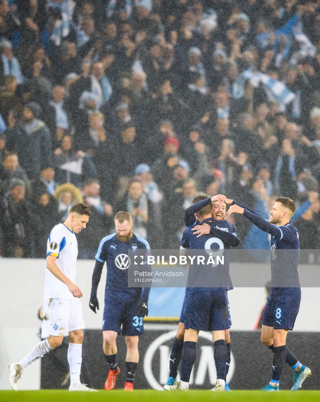 Markus Rosenberg of Malmö FF celebrate with Erdal Rakip