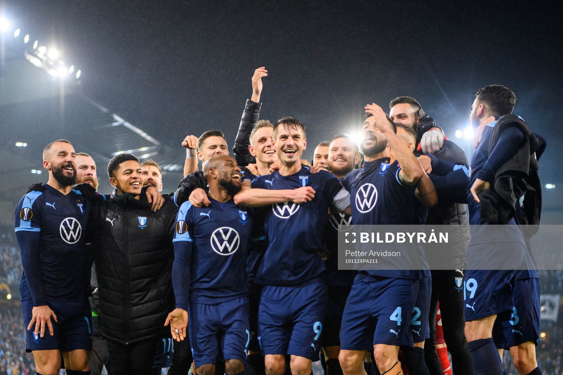 Markus Rosenberg of Malmö FF celebrate with team mates