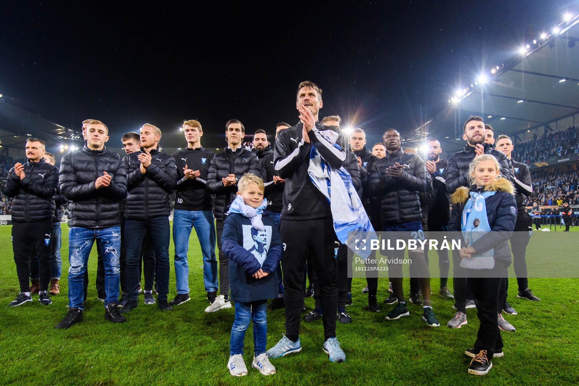 Markus Rosenberg of Malmö FF with his children Izabella