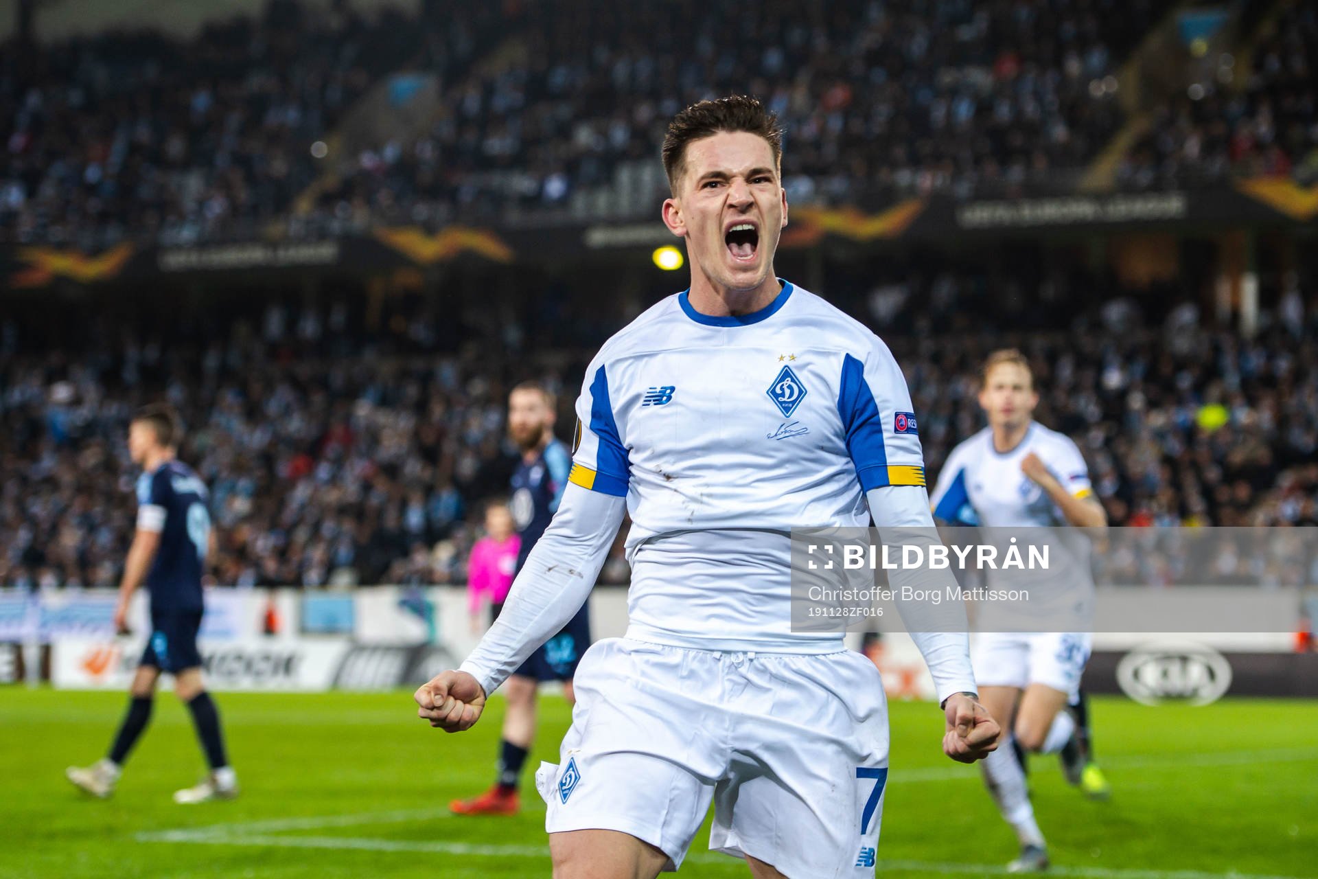 Benjamin Verbic of Dynamo Kiev celebrates