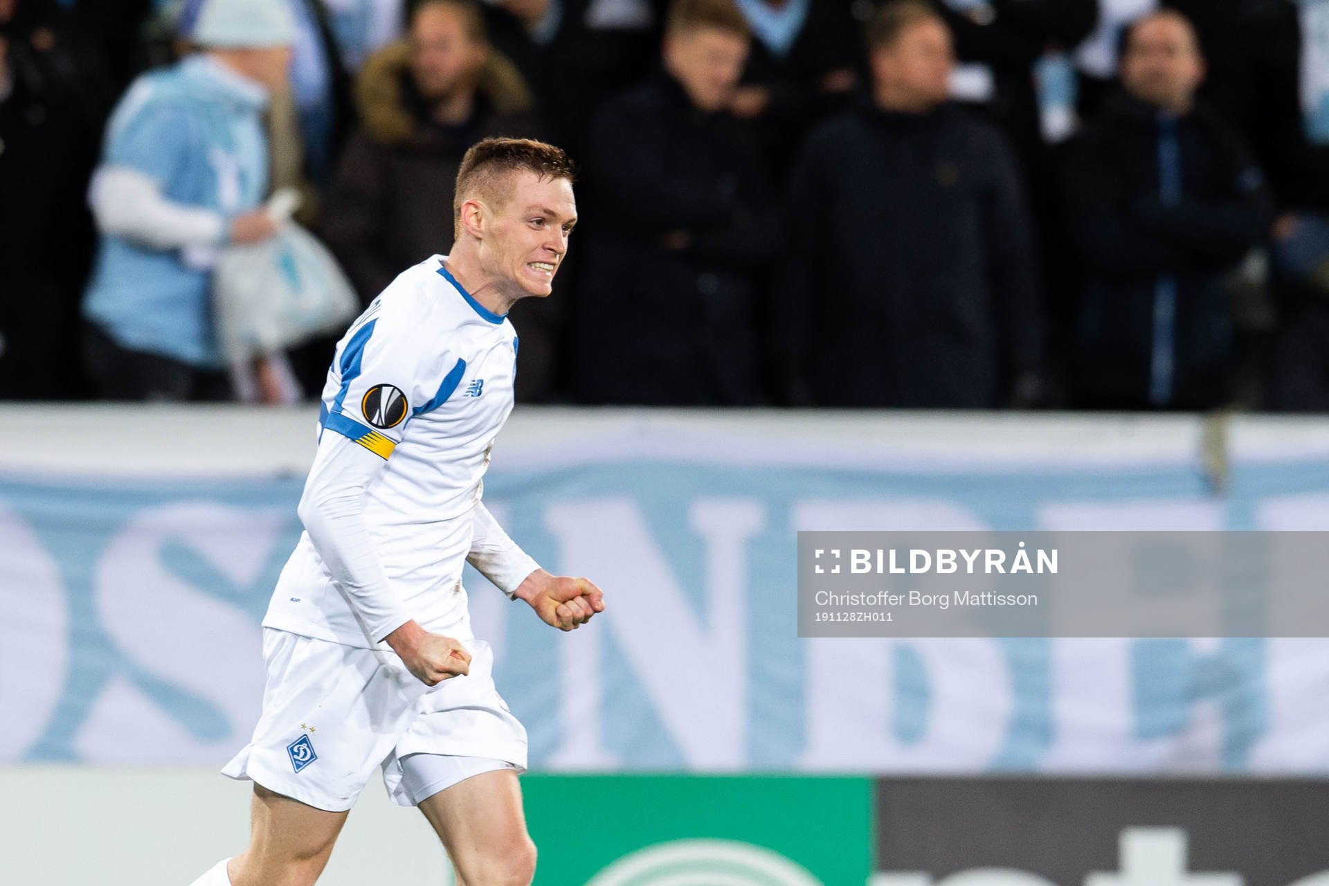 Viktor Tsyganov of Dynamo Kiev celebrates