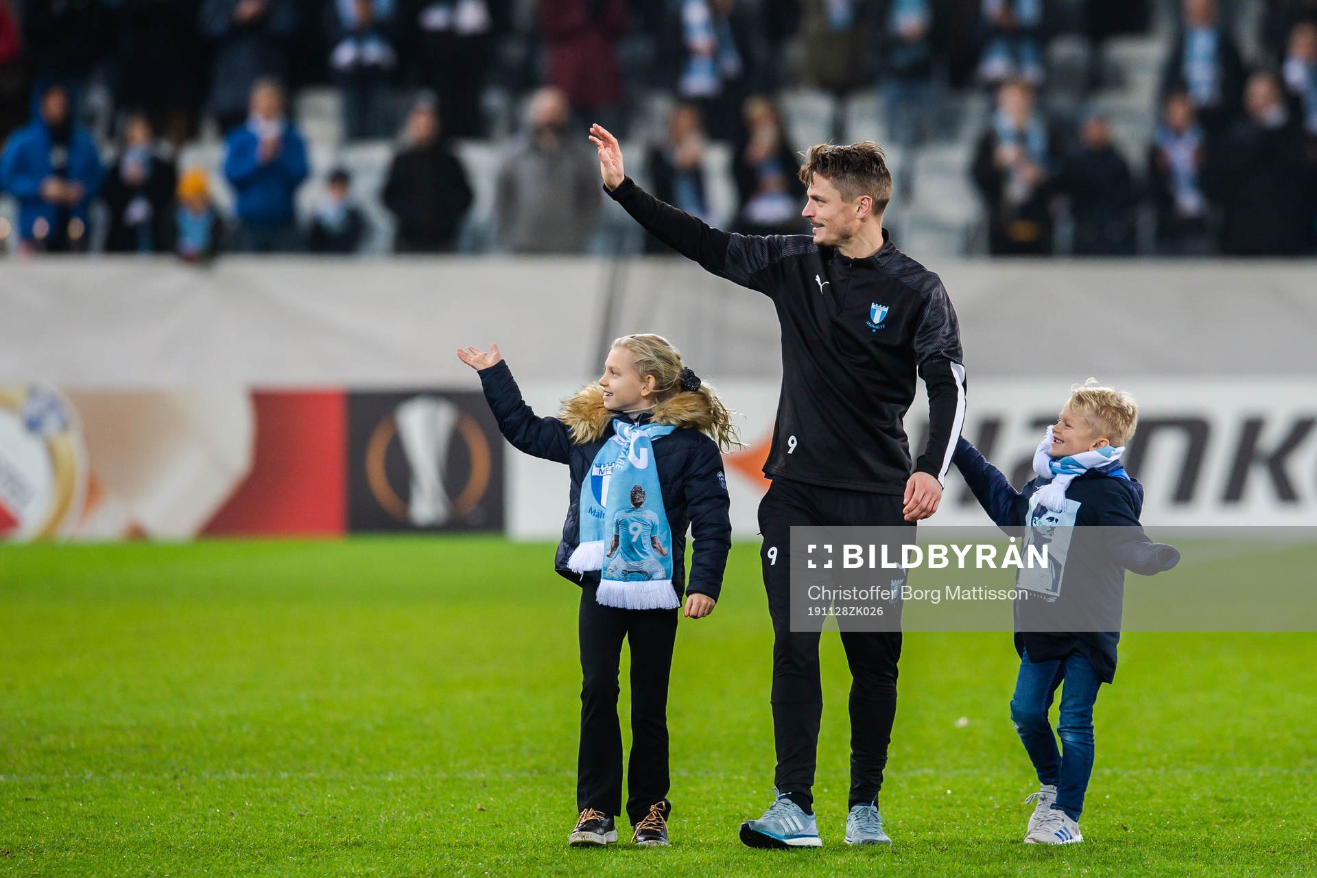Markus Rosenberg of Malmö FF with his children