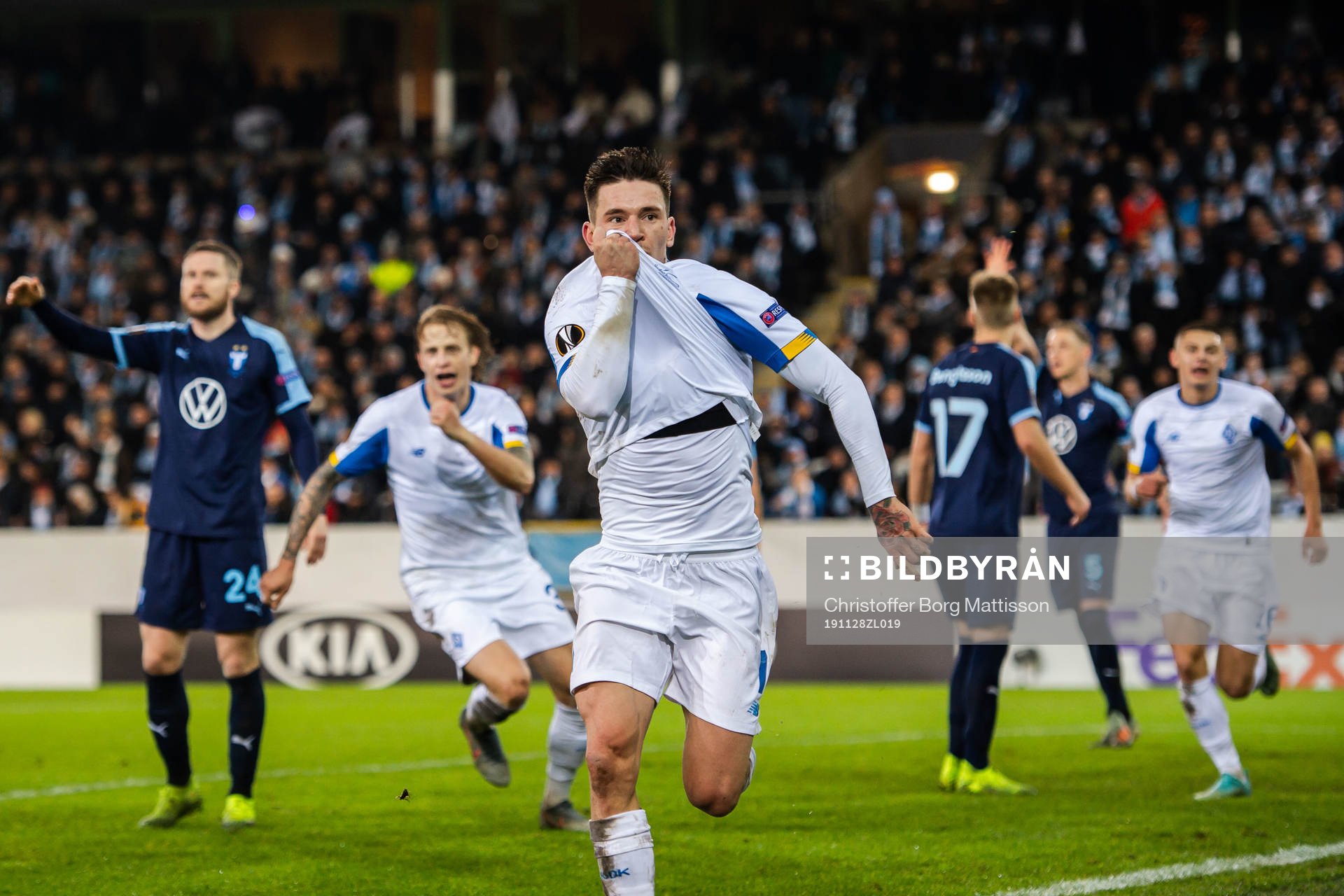 Benjamin Verbic of Dynamo Kiev celebrates