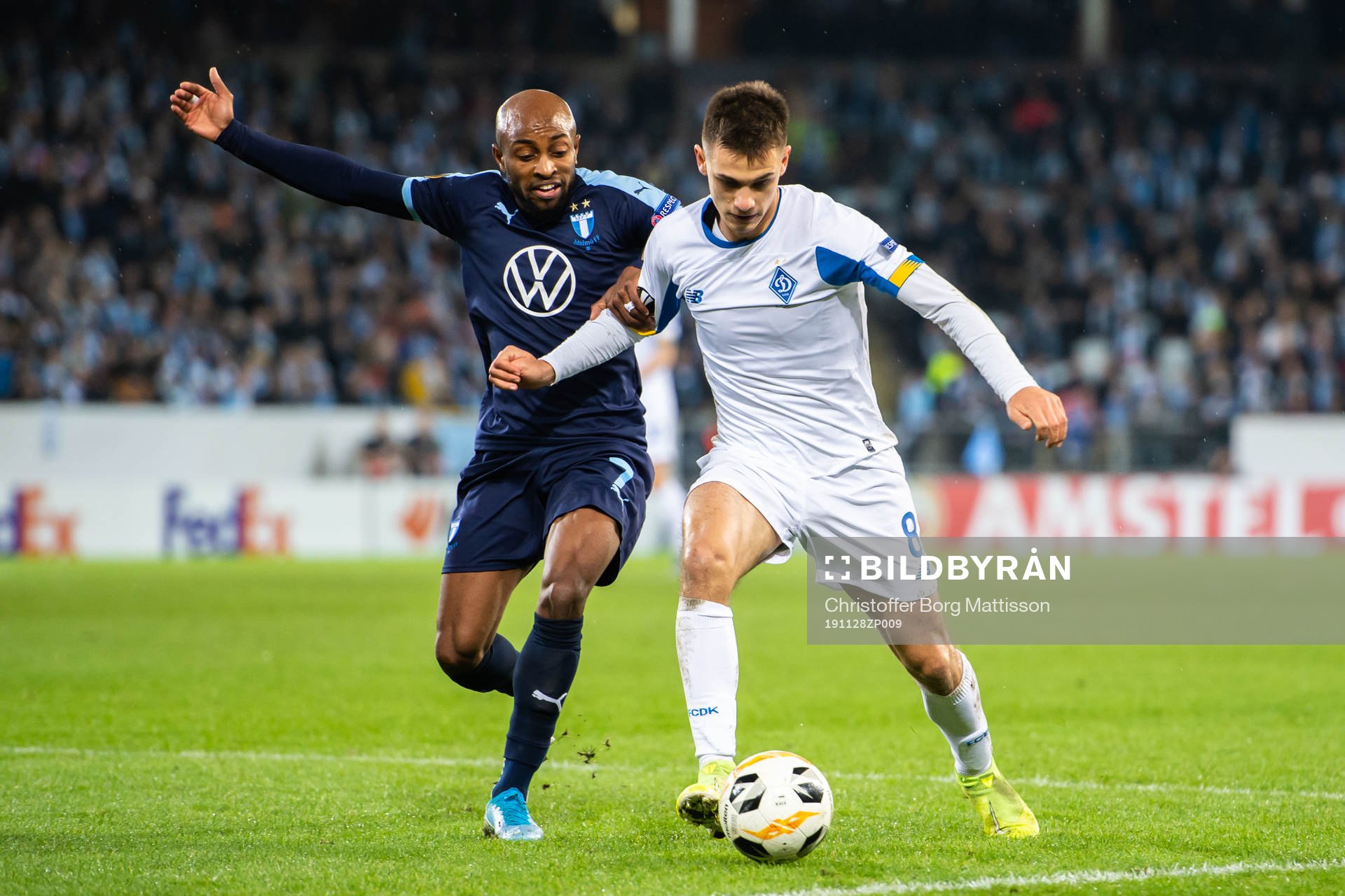 Fouad Bachirou of Malmö FF and Volodymyr Shepeliev of