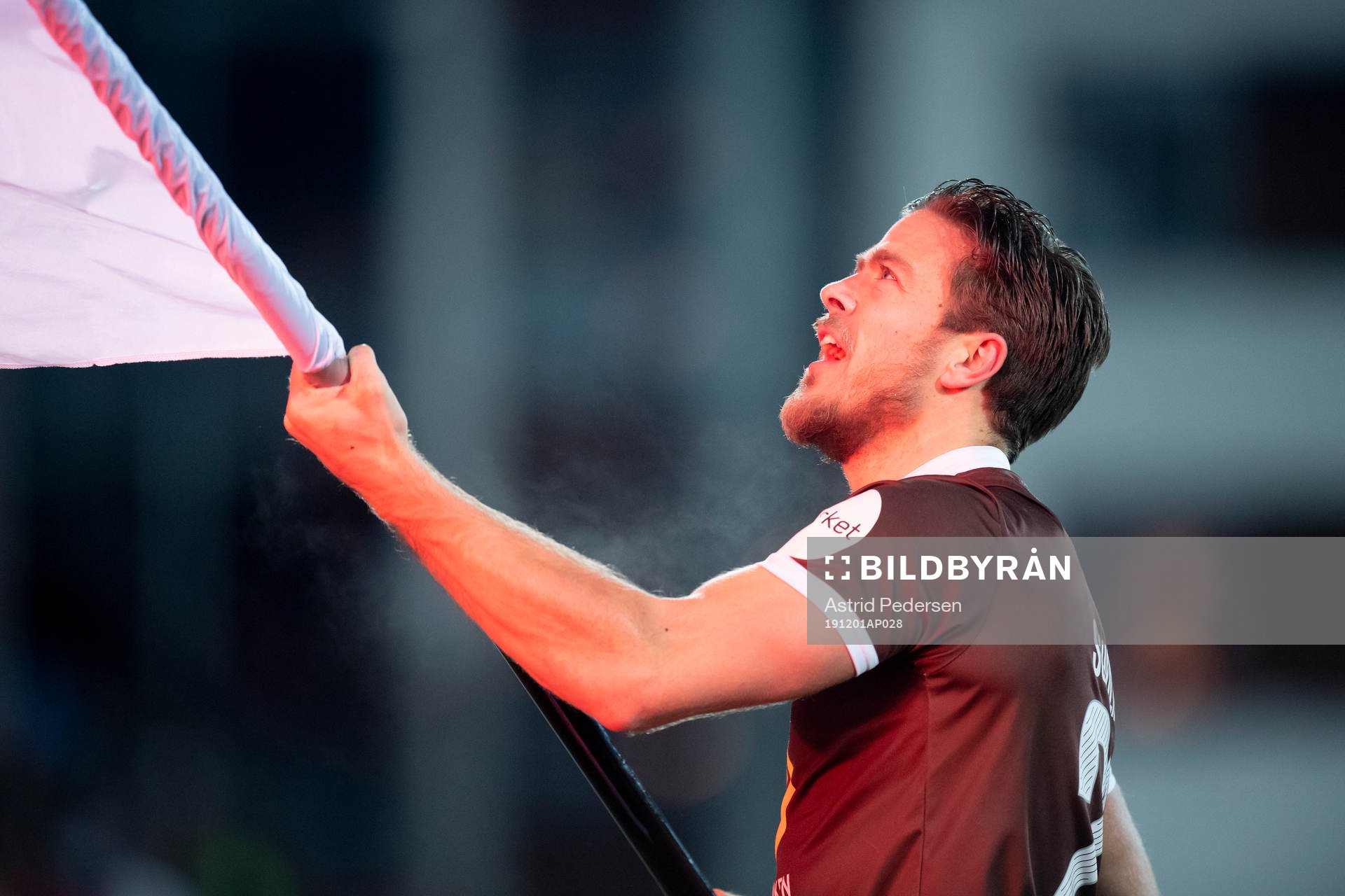 Sondre Solholm Johansen of Mjøndalen celebrates
