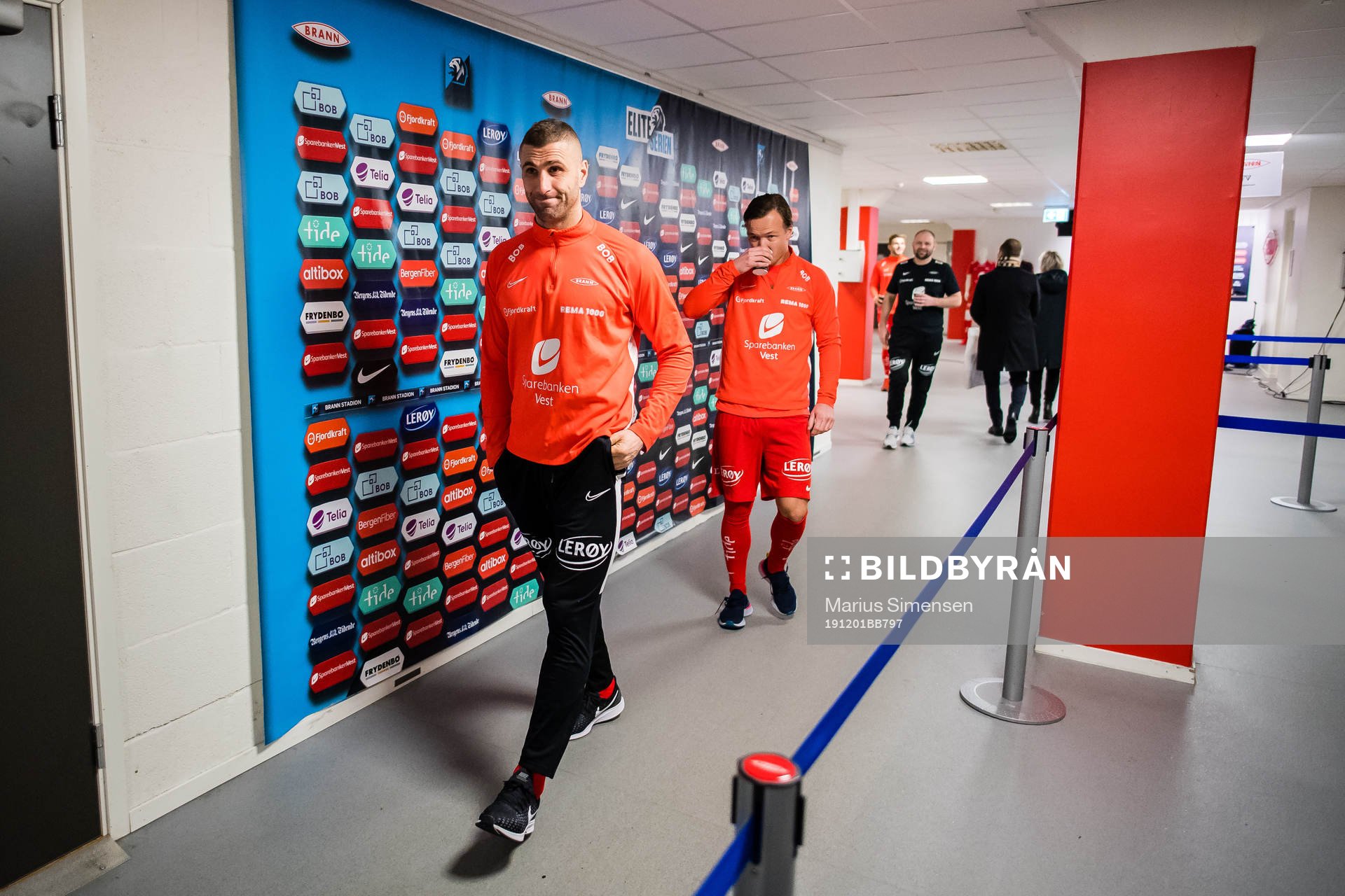 Azar Karadas and Fredrik Haugen of Brann arrives