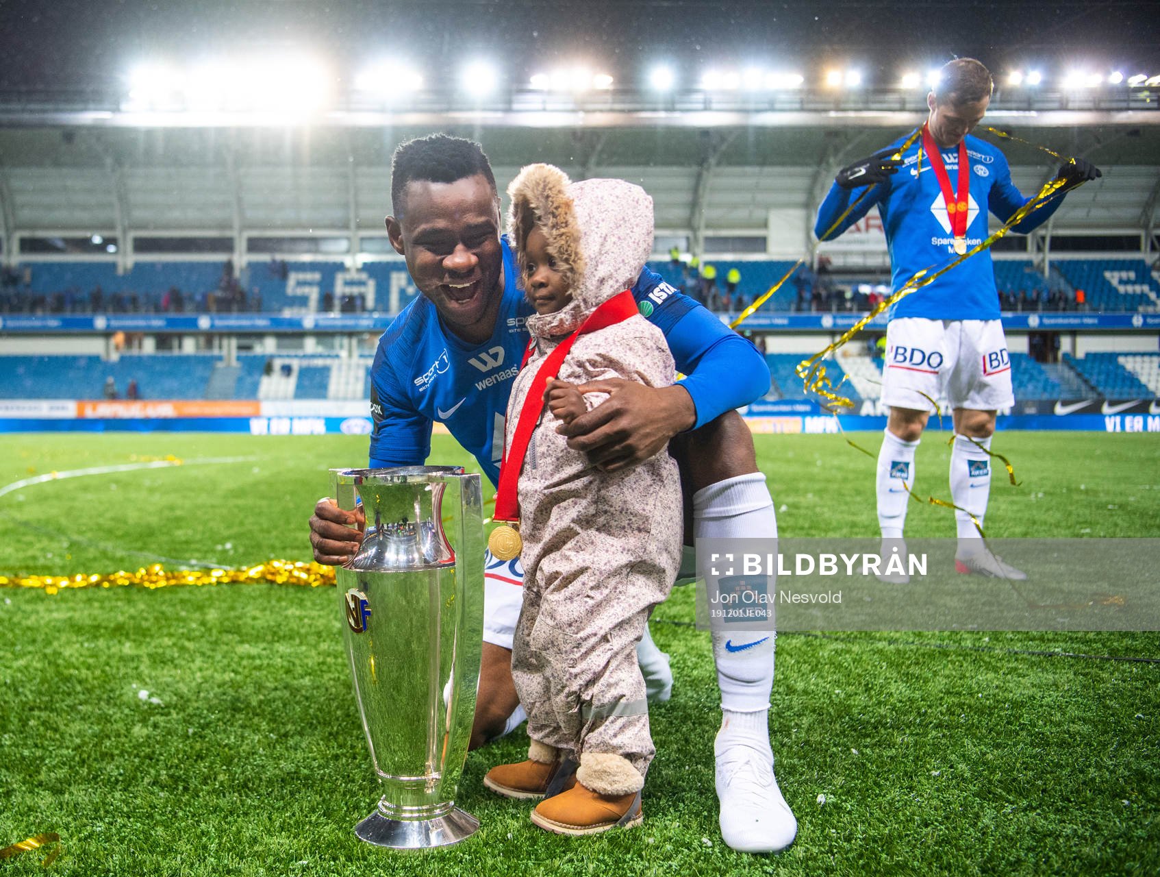 Leke Samson James of Molde celebrates