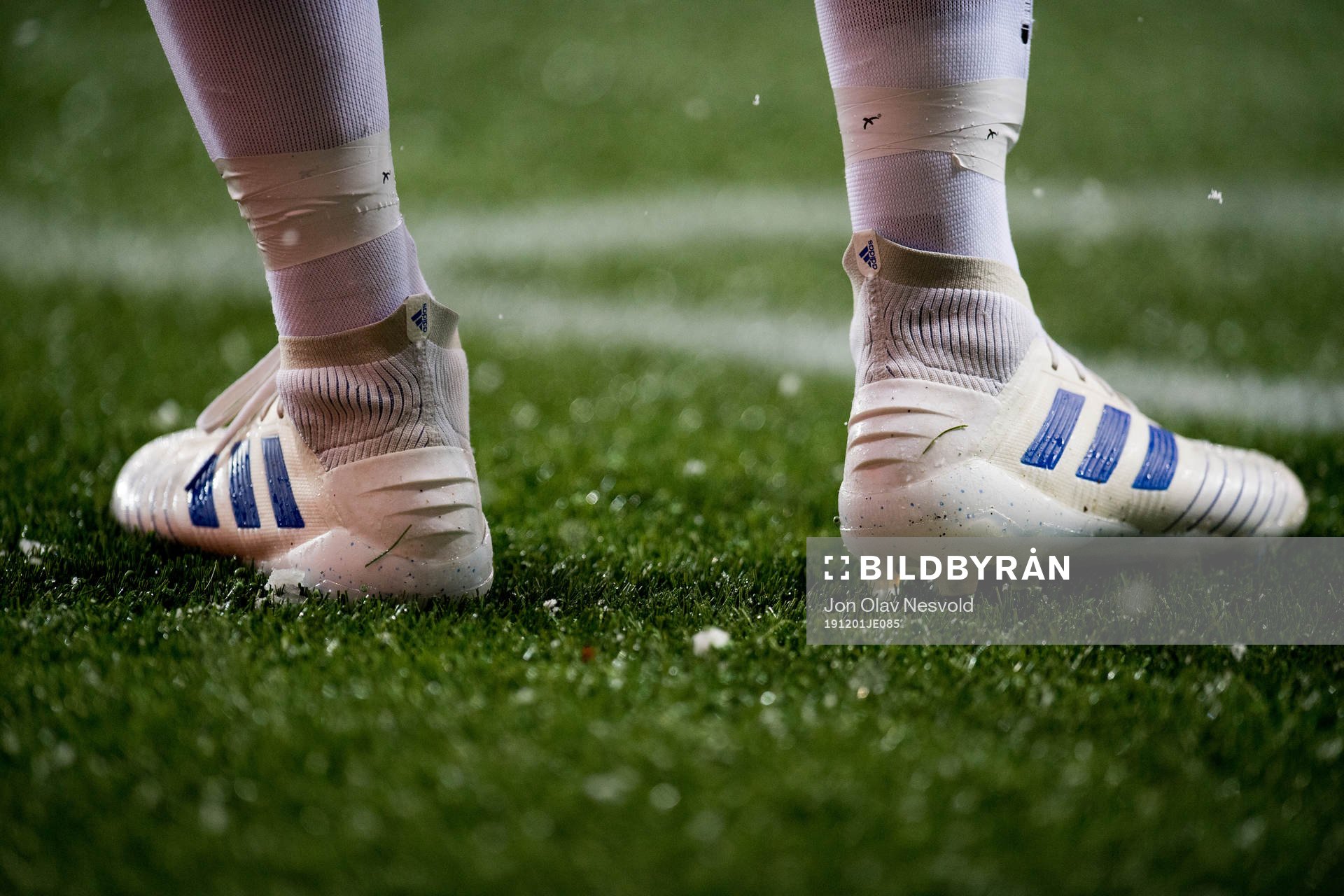 The feet of a player