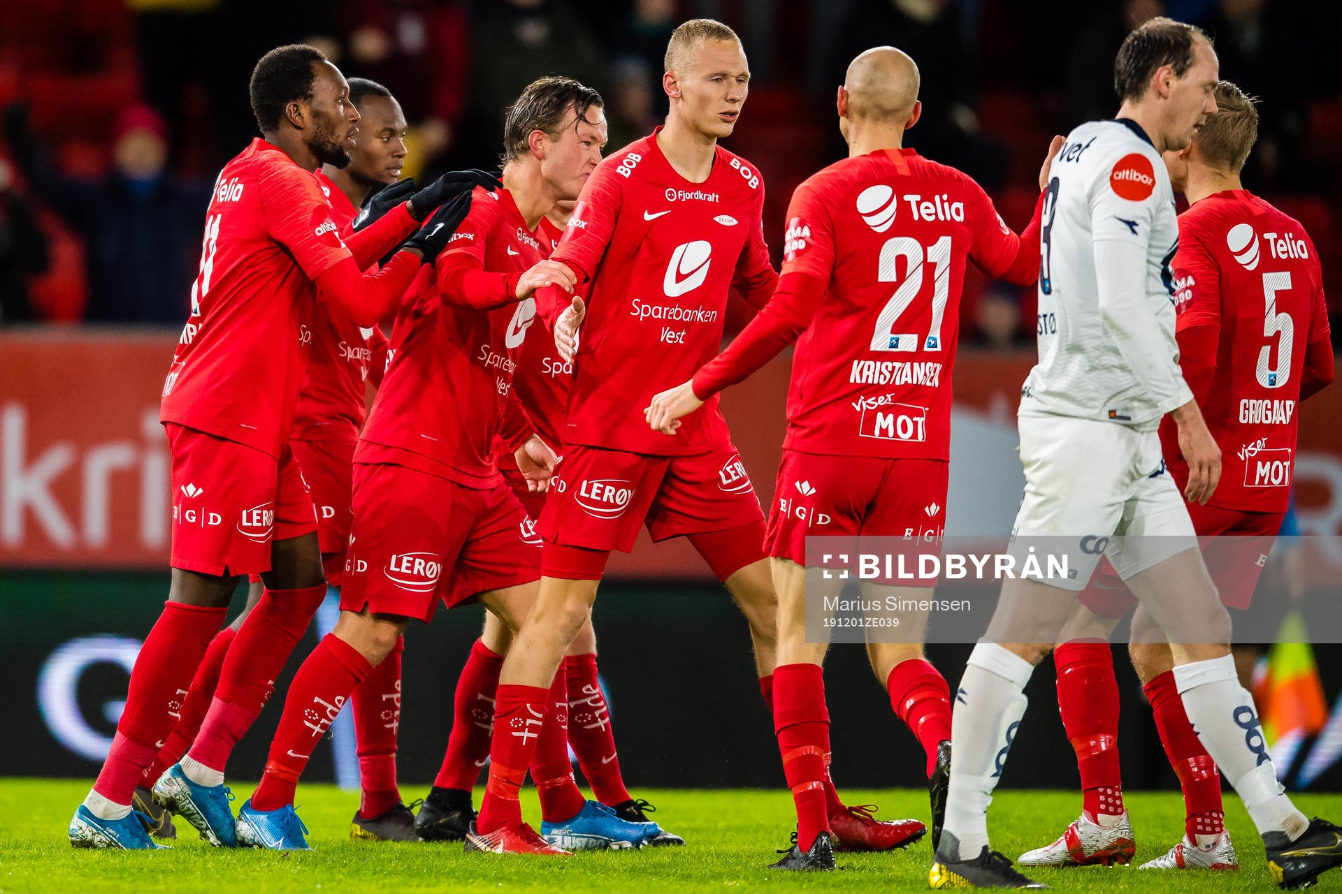 Fredrik Haugen of Brann celebrates