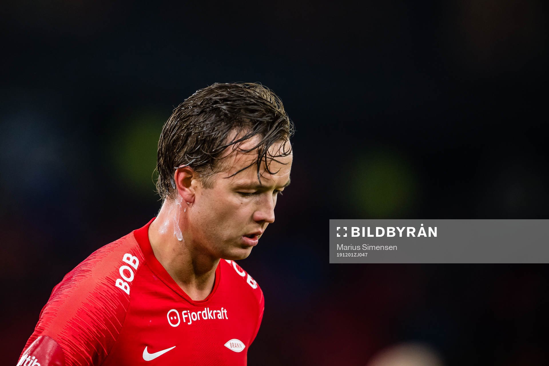 Fredrik Haugen of Brann looks dejected