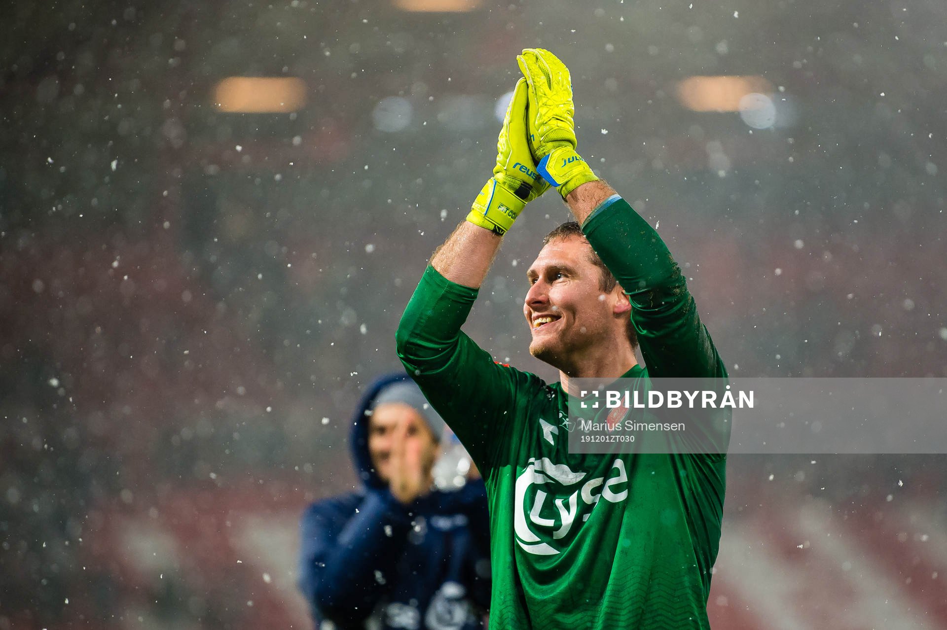 Iven Austbø of Viking celebrates