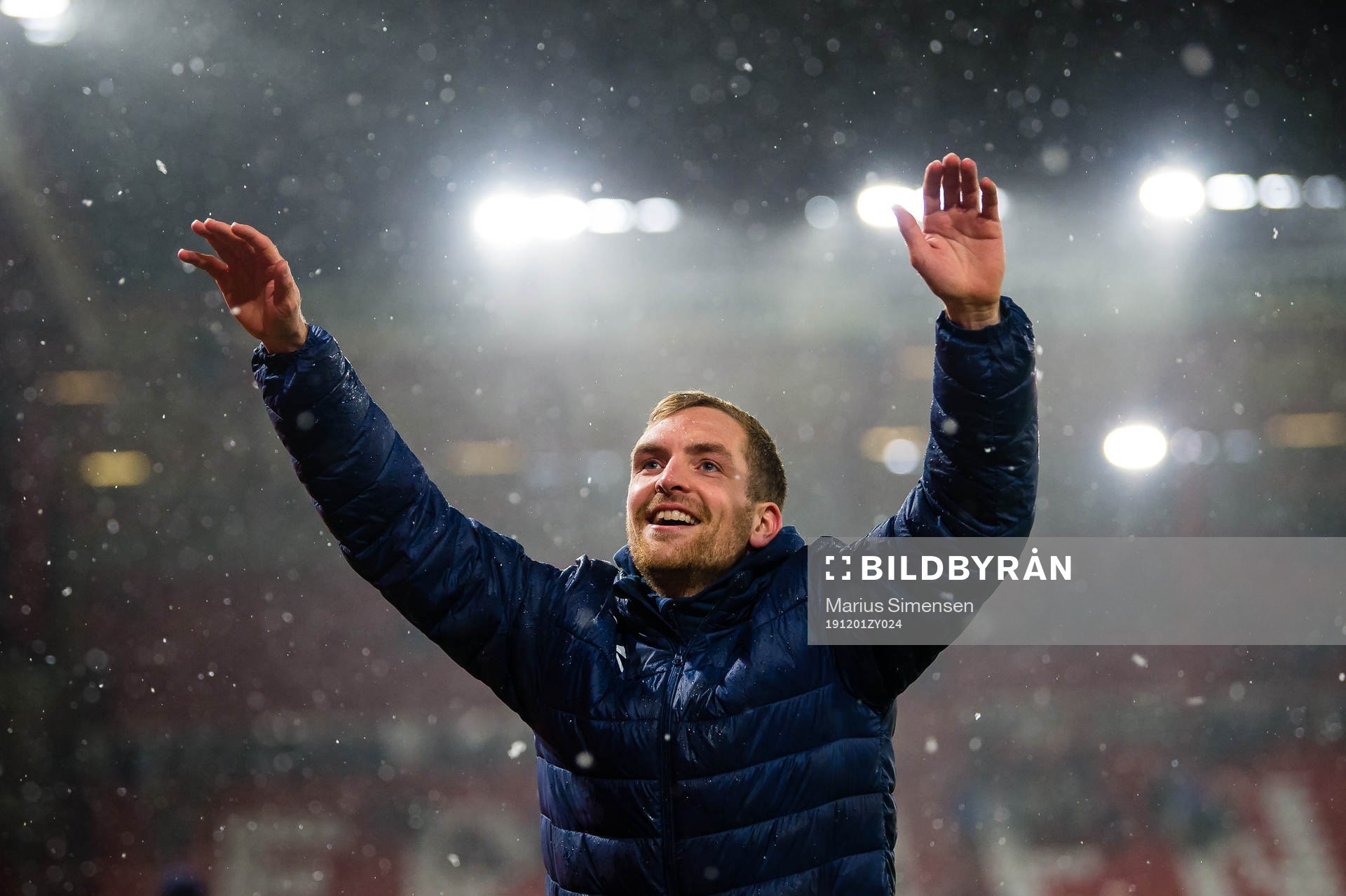 Kristoffer Lie Løkberg of Viking celebrates
