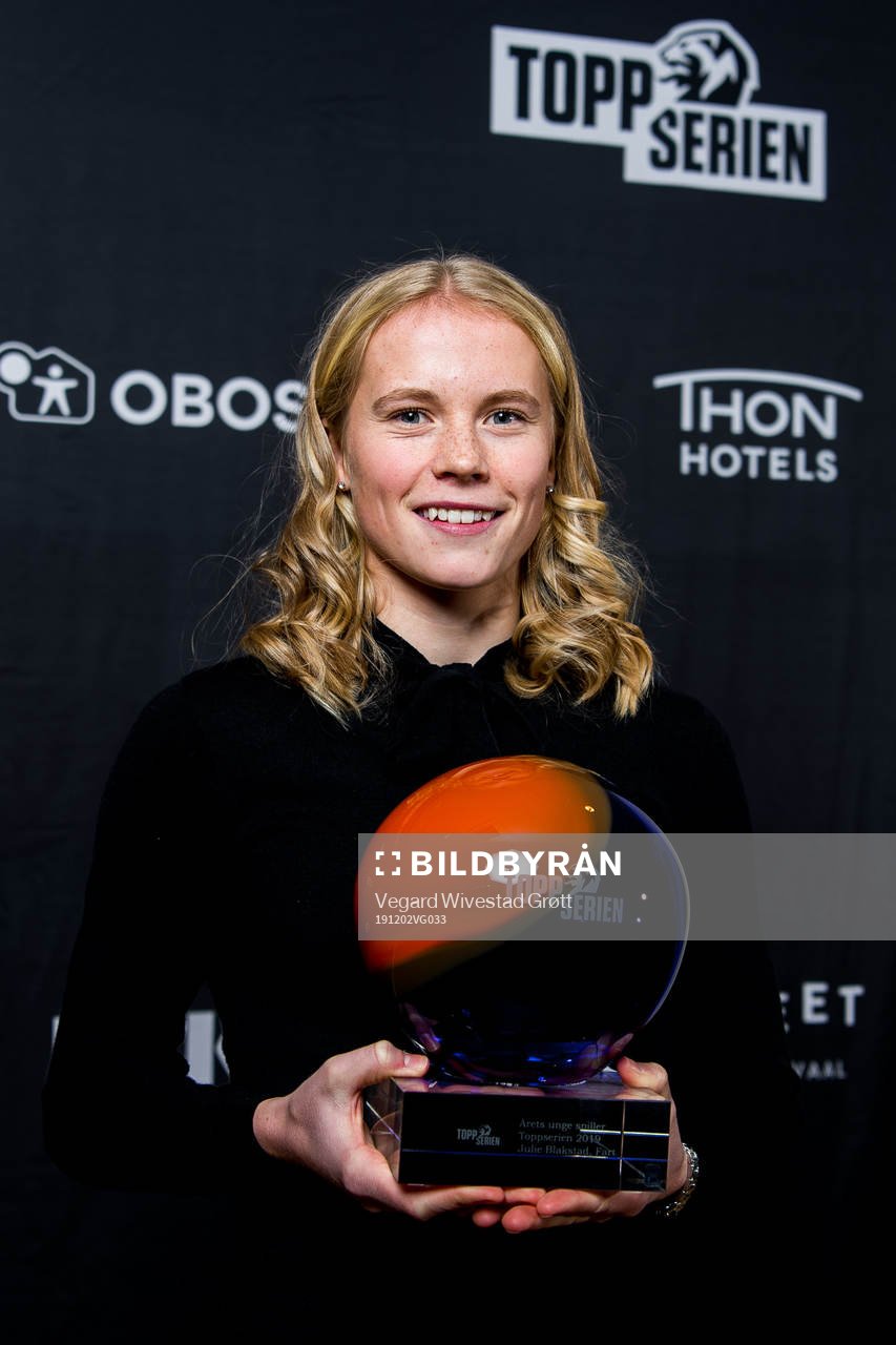 Julie Blakstad of Fart poses for a portrait with the award