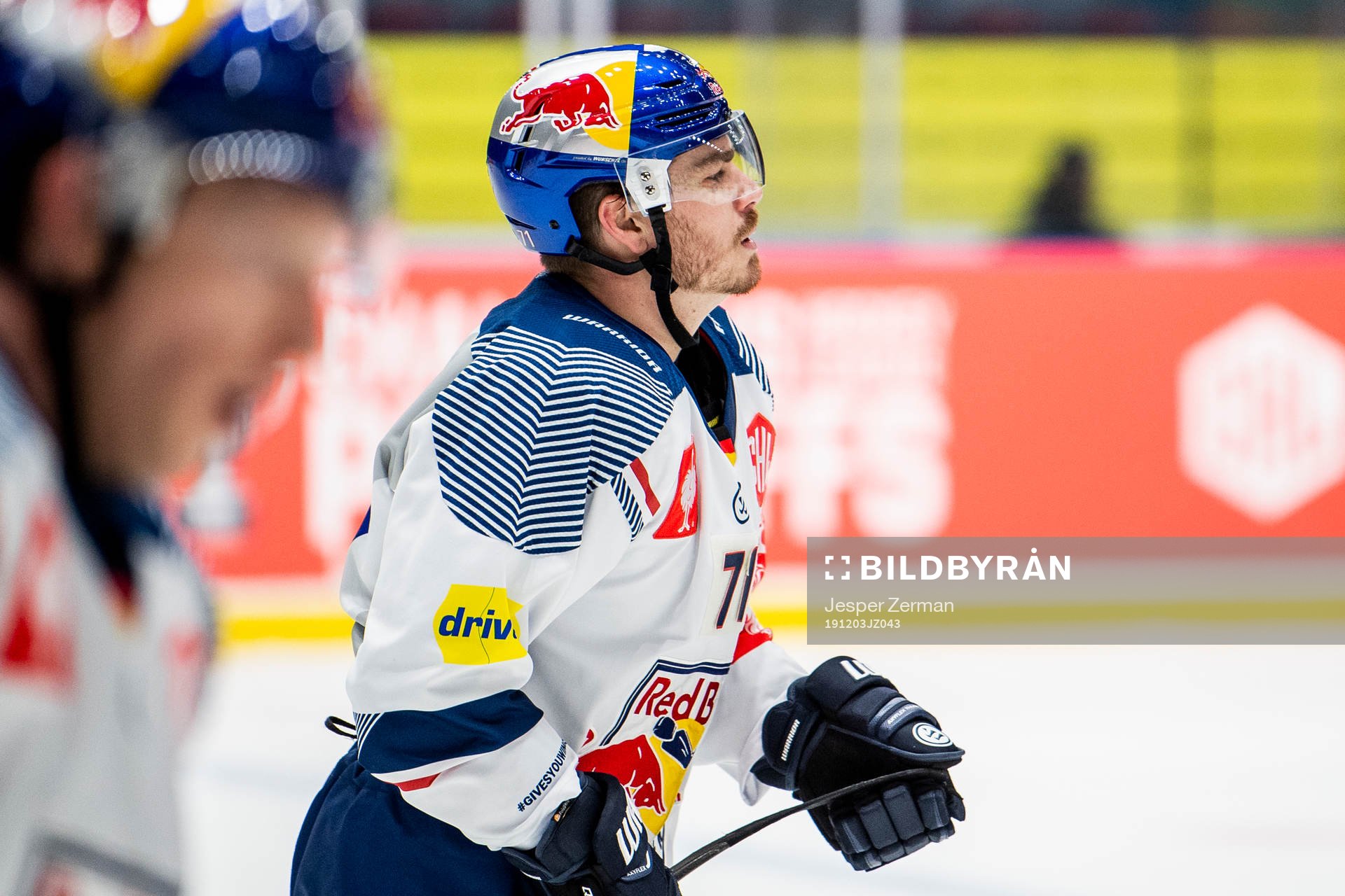 Chris Bourque of Red Bull Munich looks dejected