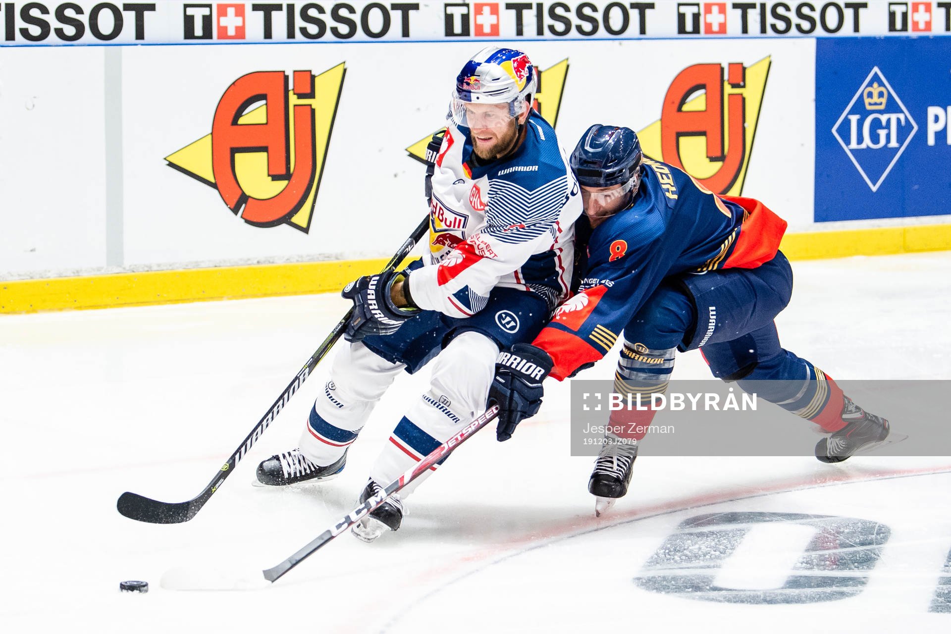 Andrew Bodnarchuk of Red Bull Munich and Anton Hedman of