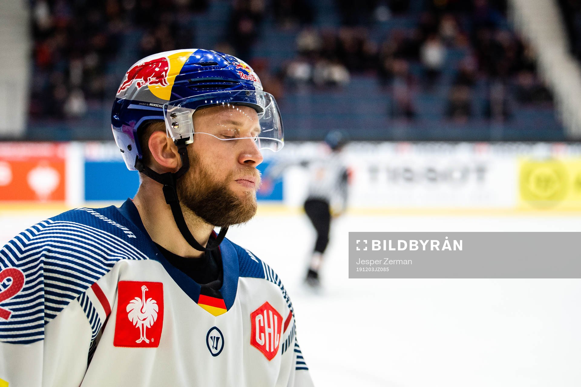 Andrew Bodnarchuk of Red Bull Munich looks dejected