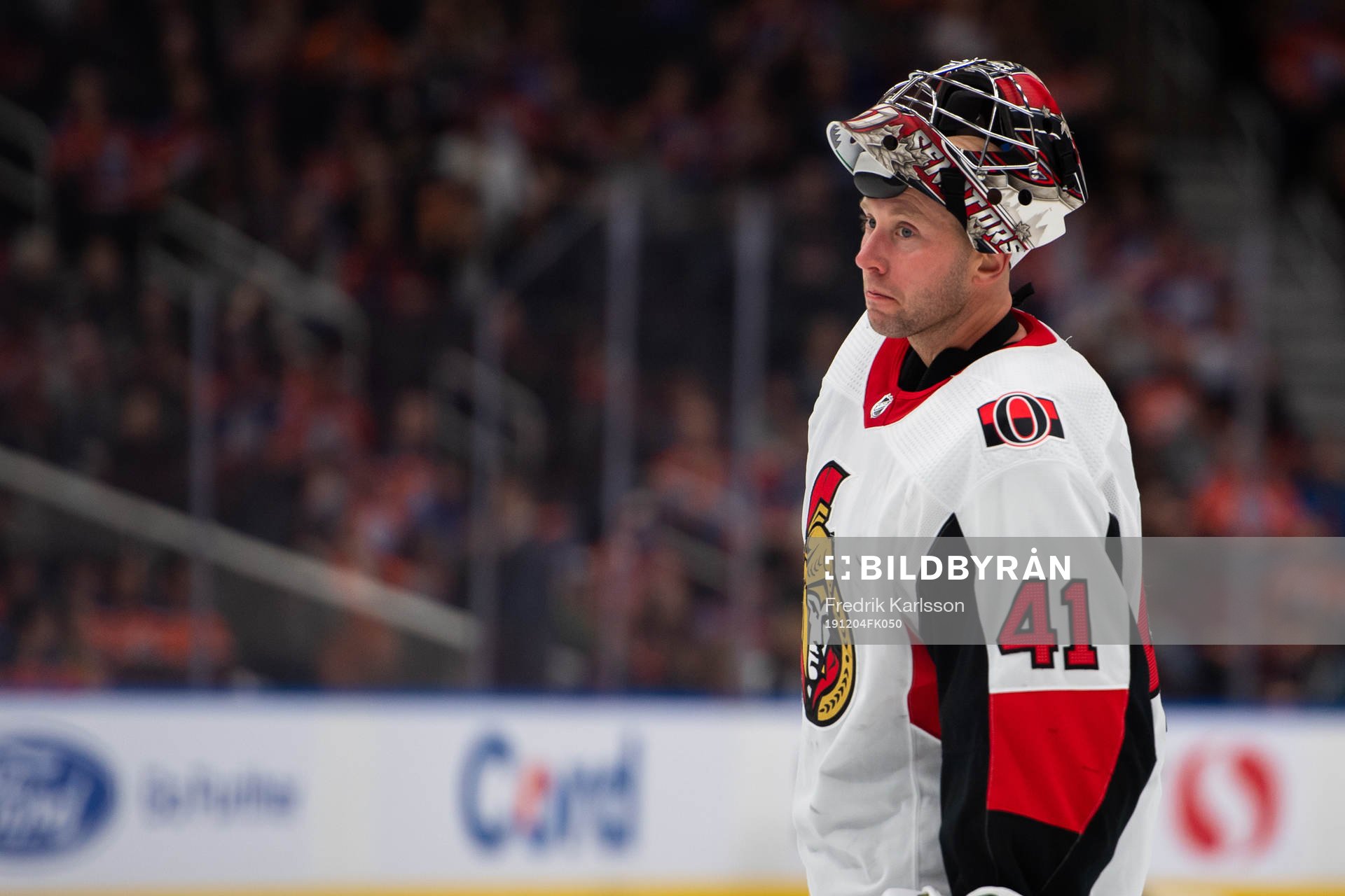 goaltender Craig Anderson of the Ottawa Senators