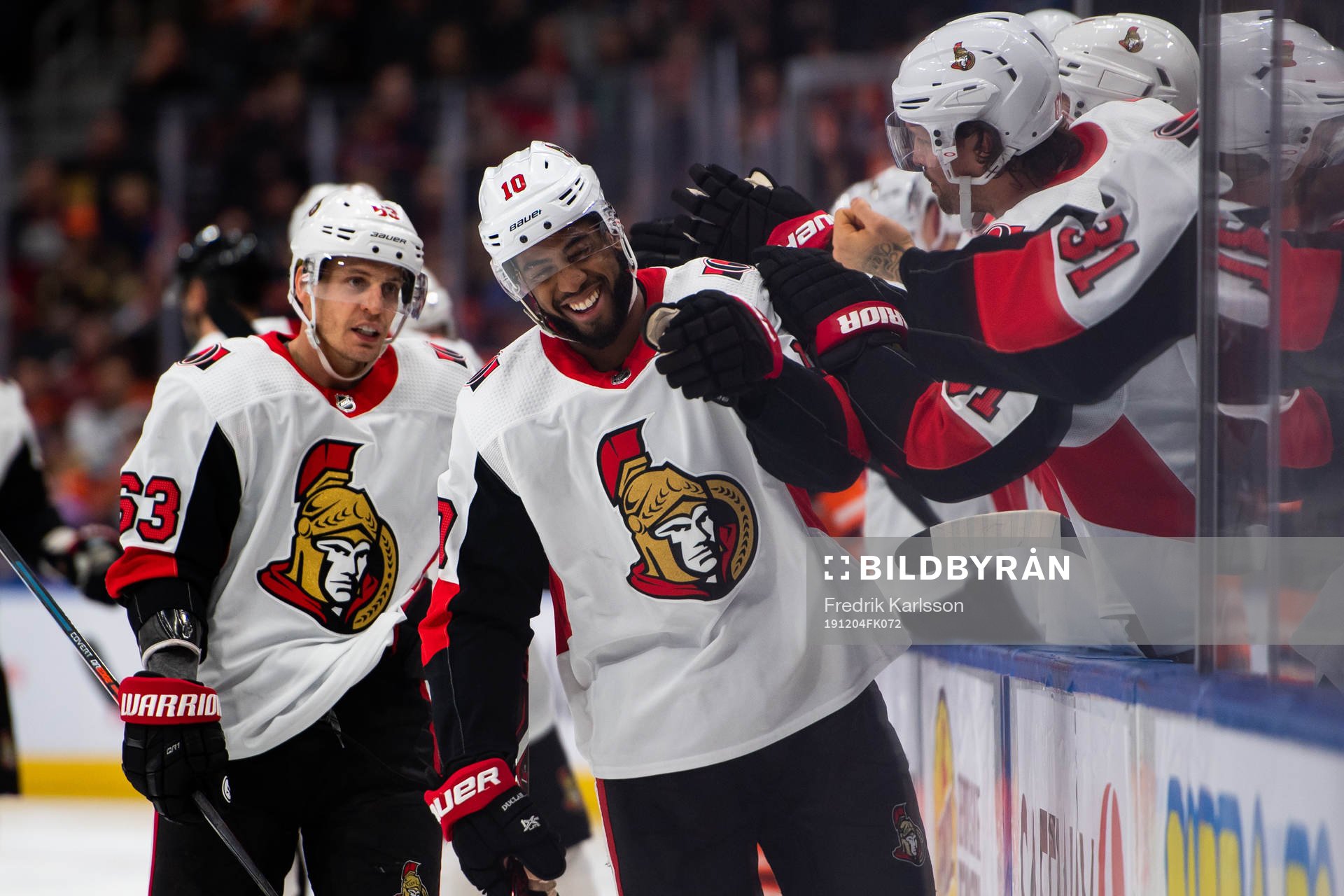 Anthony Duclair of the Ottawa Senators  celebrates