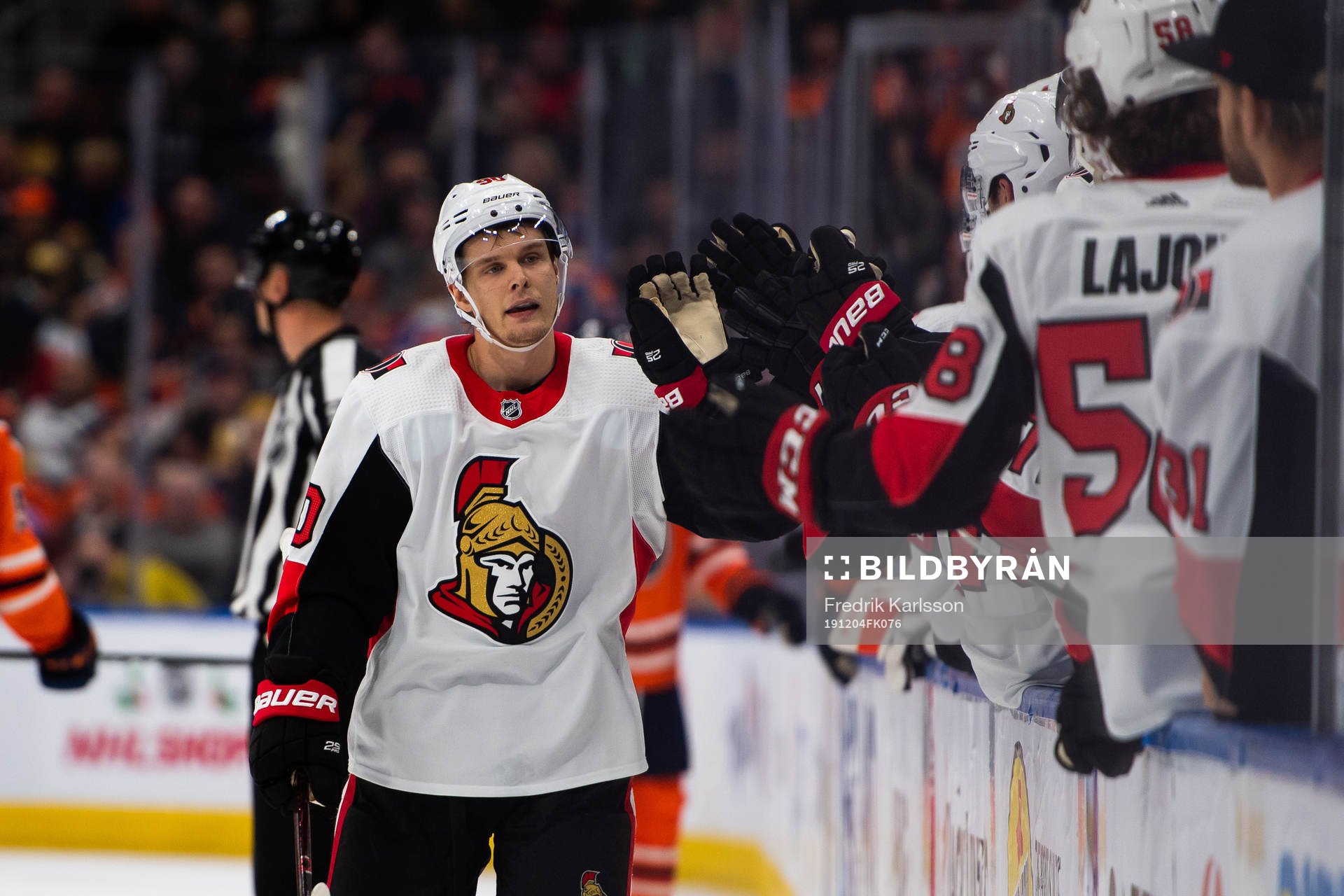 Vladislav Namestnikov of the Ottawa Senators  celebrates
