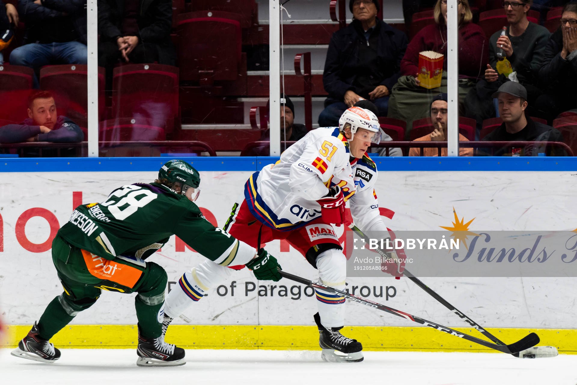 Malmö Redhawks Emil Sylvegård och Färjestads Linus