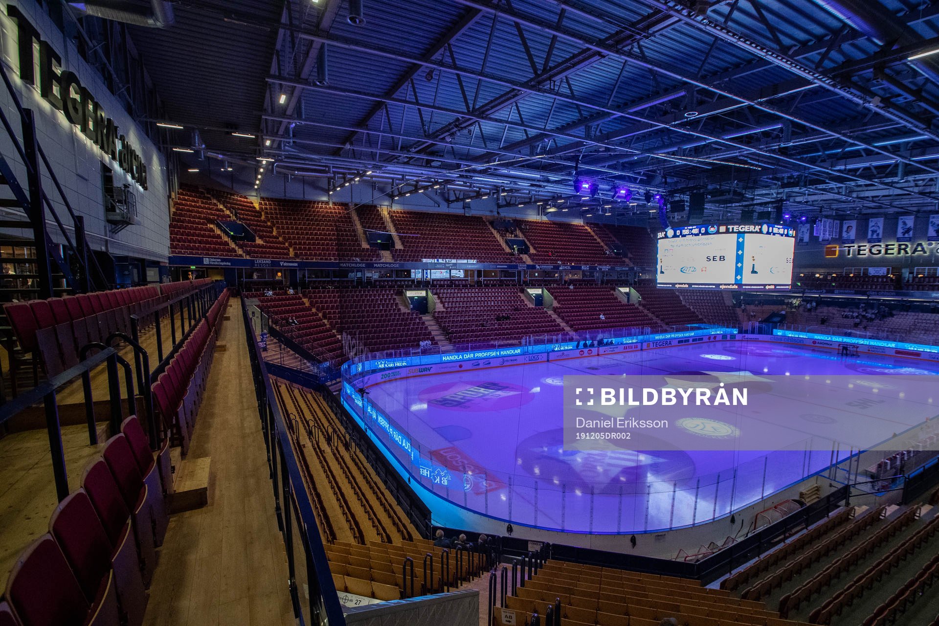 Tegera Arena innan ishockeymatchen i SHL mellan Leksand och