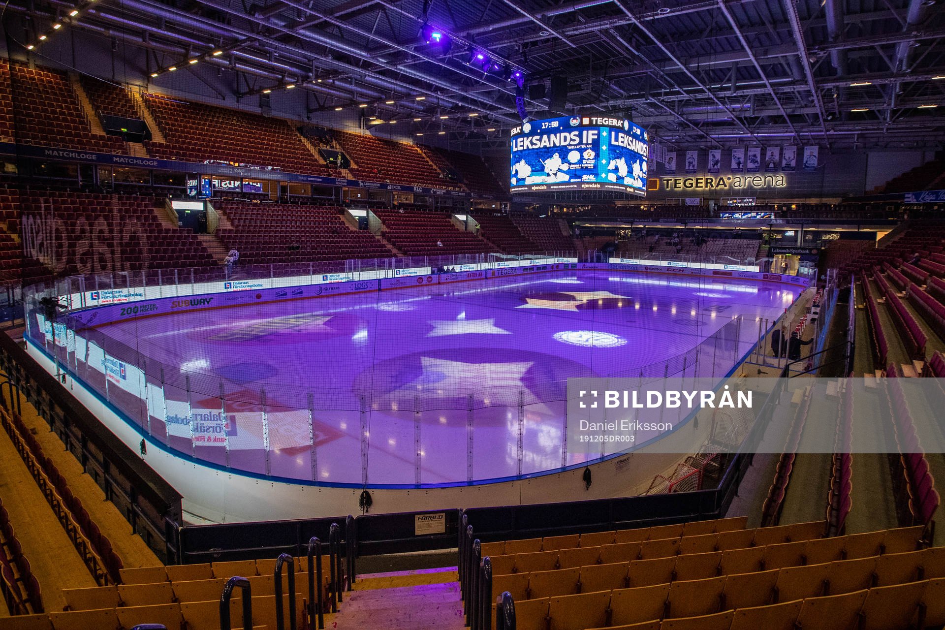 Tegera Arena innan ishockeymatchen i SHL mellan Leksand och