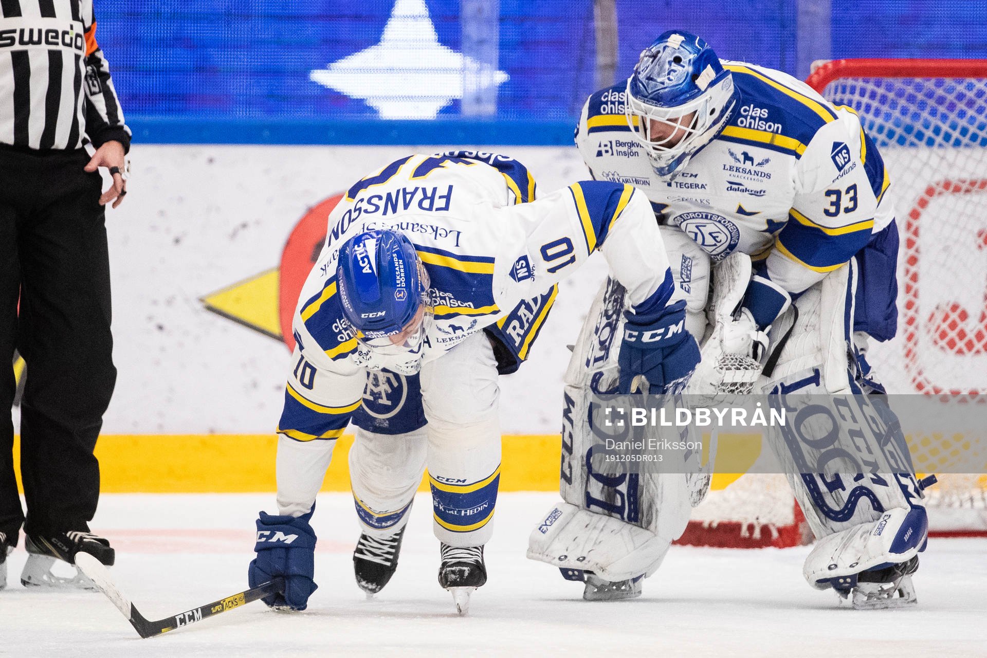 Leksands Johan Fransson skada och Leksands målvakt Axel