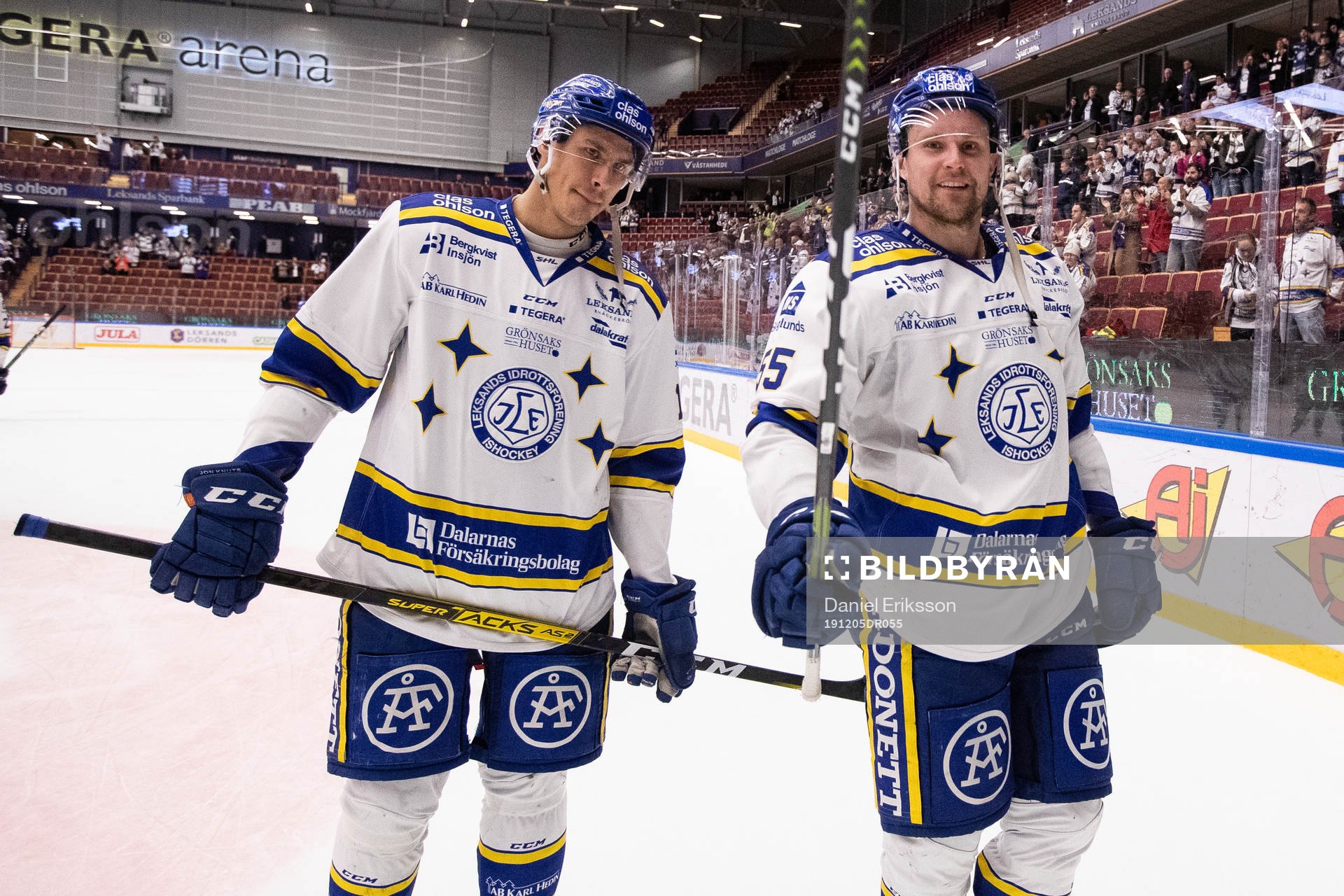 Leksands Jon Knuts och Jonas Ahnelöv jublar