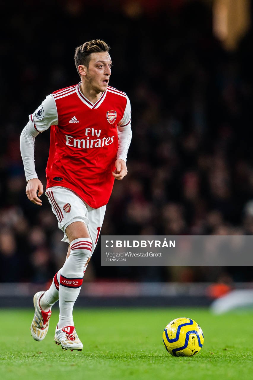 Mesut Özil of Arsenal during the Premier League football match between Arsenal and Brighton & Hove Albion on December 5, 2019 in London.