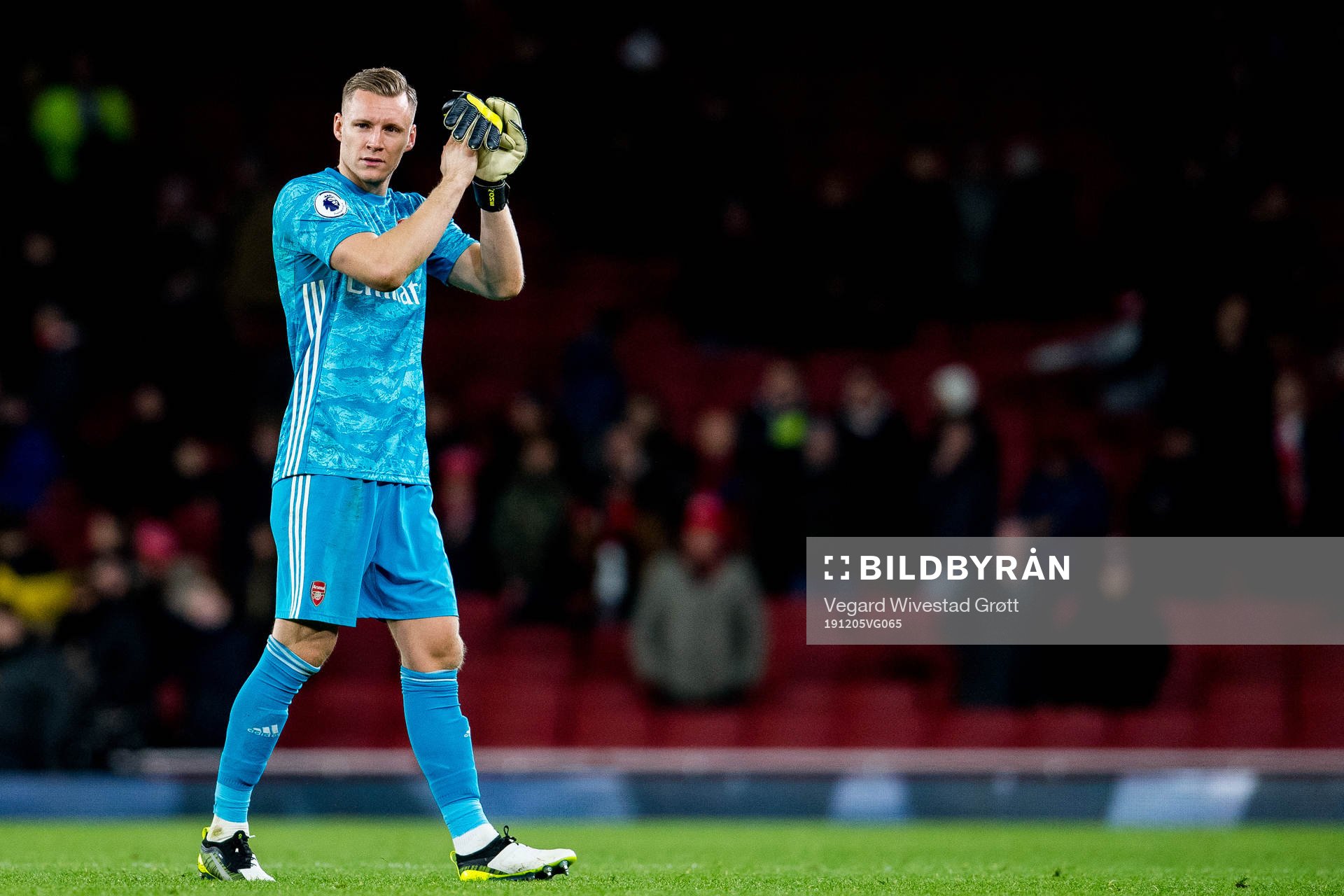 Goalkeeper Bernd Leno of Arsenal looks dejected after the Premier League football match between Arsenal and Brighton & Hove Albion on December 5, 2019 in London.