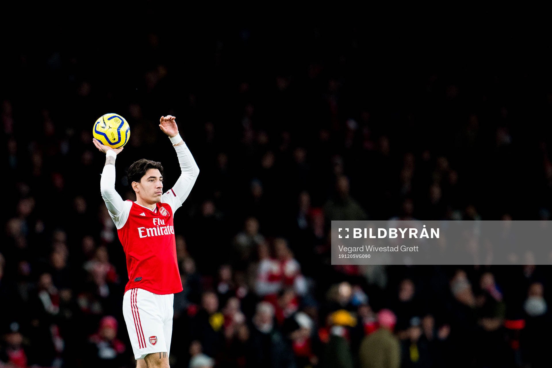 Héctor Bellerín of Arsenal during the Premier League football match between Arsenal and Brighton & Hove Albion on December 5, 2019 in London.